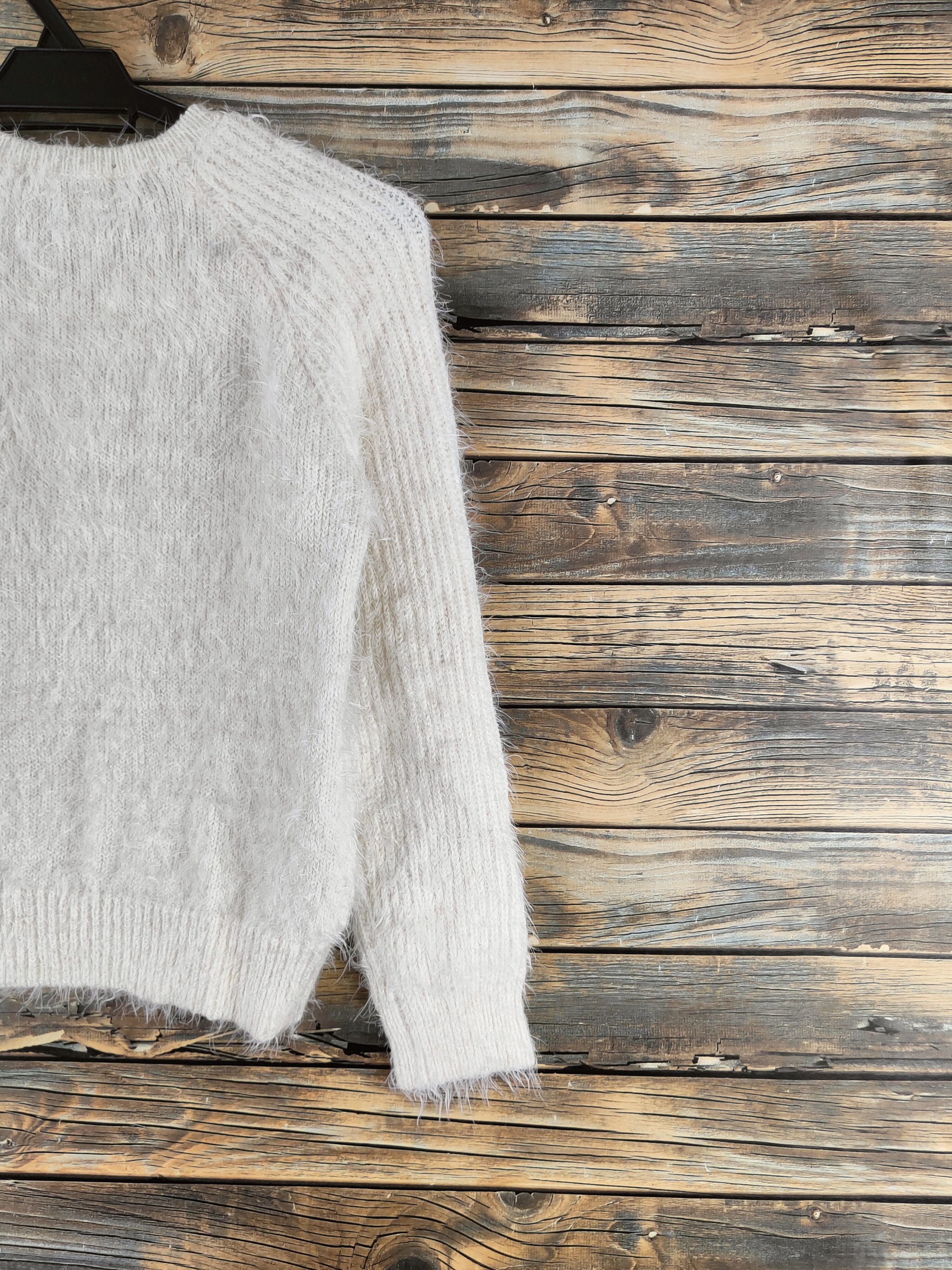 Japanese Brand DL Ingni Cream Fur Mohair Knitwear #46-541 Size M / US 6-8 / IT 42-44 - 9 Thumbnail