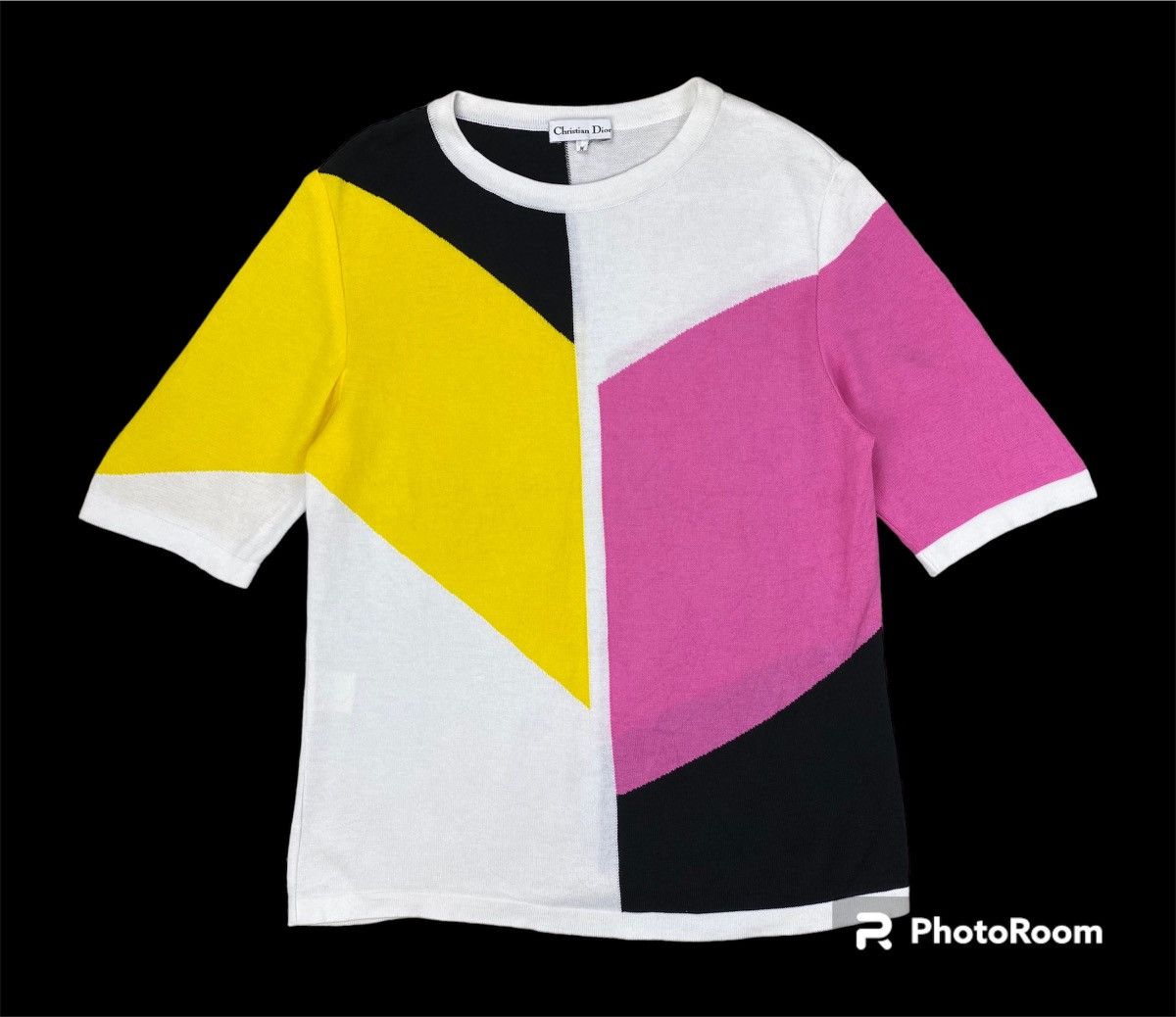 Christian Dior Monsieur × Dior Vintage CHRISTIAN DIOR Parallelograms Geometric Knit Shirt Size M / US 6-8 / IT 42-44 - 1 Thumbnail