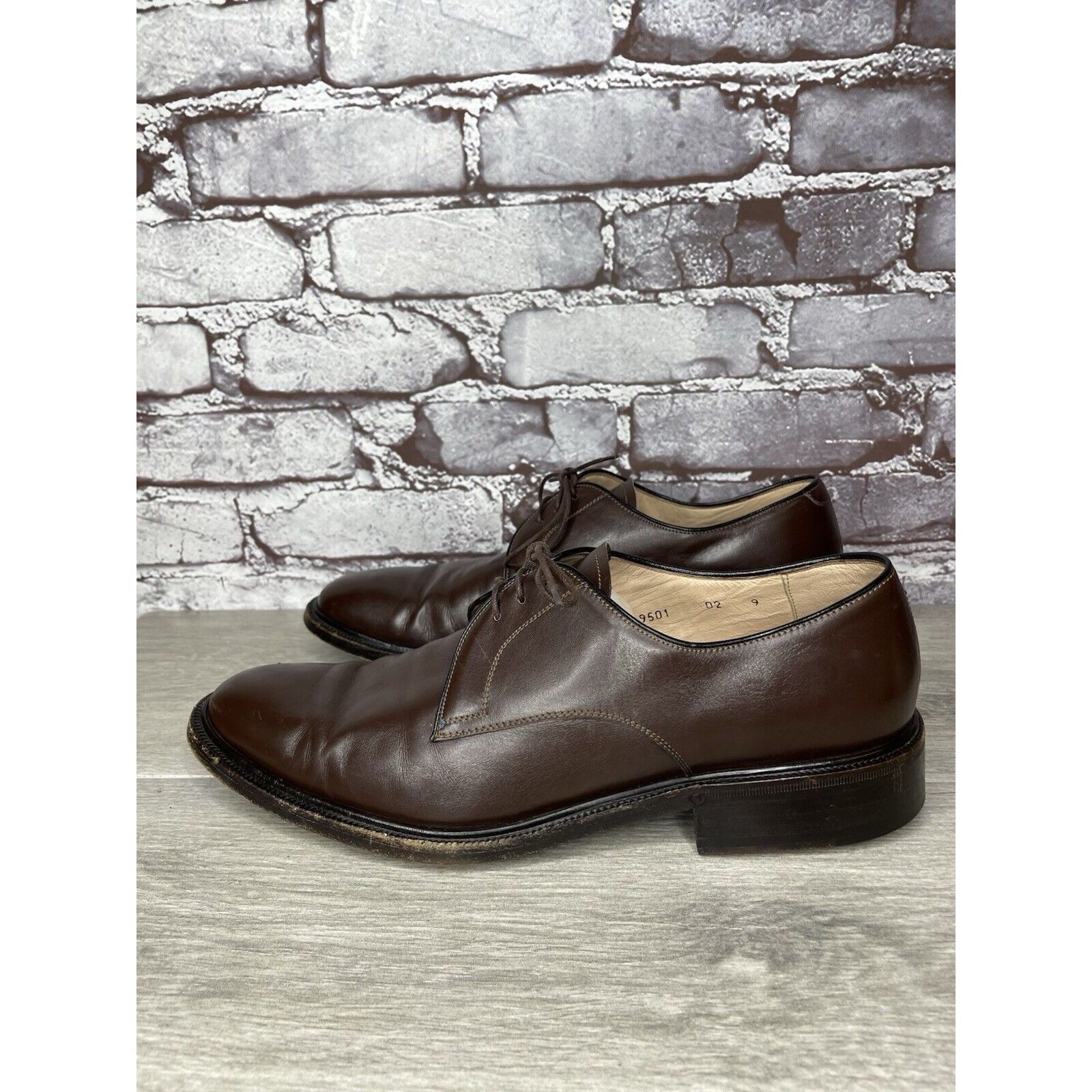 Other G.M. Endless 9502 Brown Leather Derby Oxfords Lace Up Dress Size US 9 / EU 42 - 1 Thumbnail