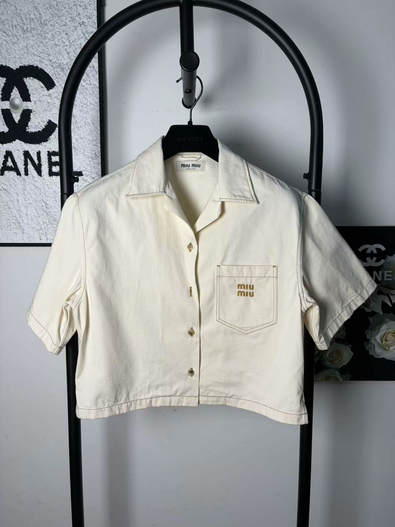 Miu Miu Miu Miu White Button Up M Women Size M / US 6-8 / IT 42-44 - 1 Thumbnail