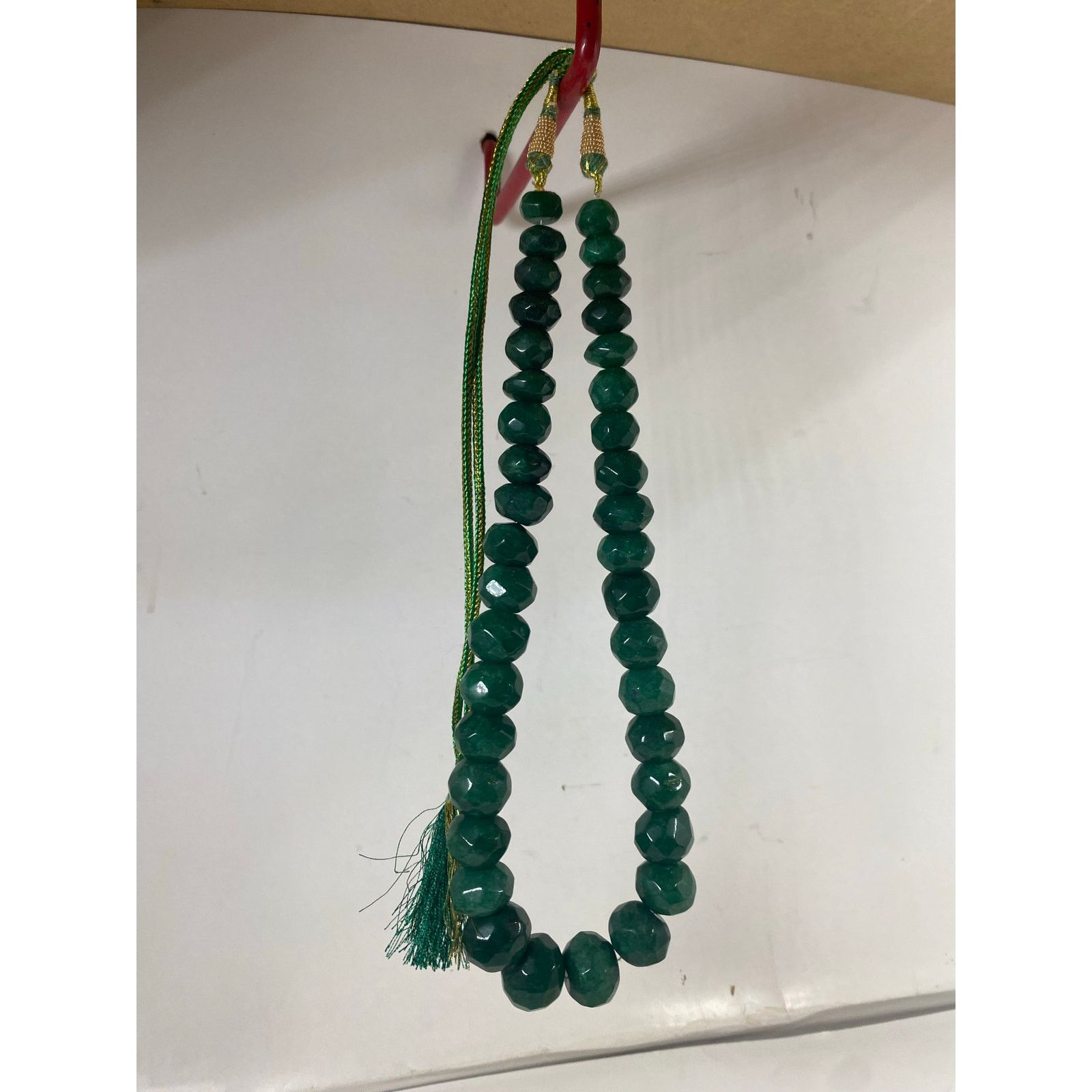 Other Jade Dark Green 12-21mm Gemstone Necklace 12-21" Adjustable Size ONE SIZE - 1 Thumbnail