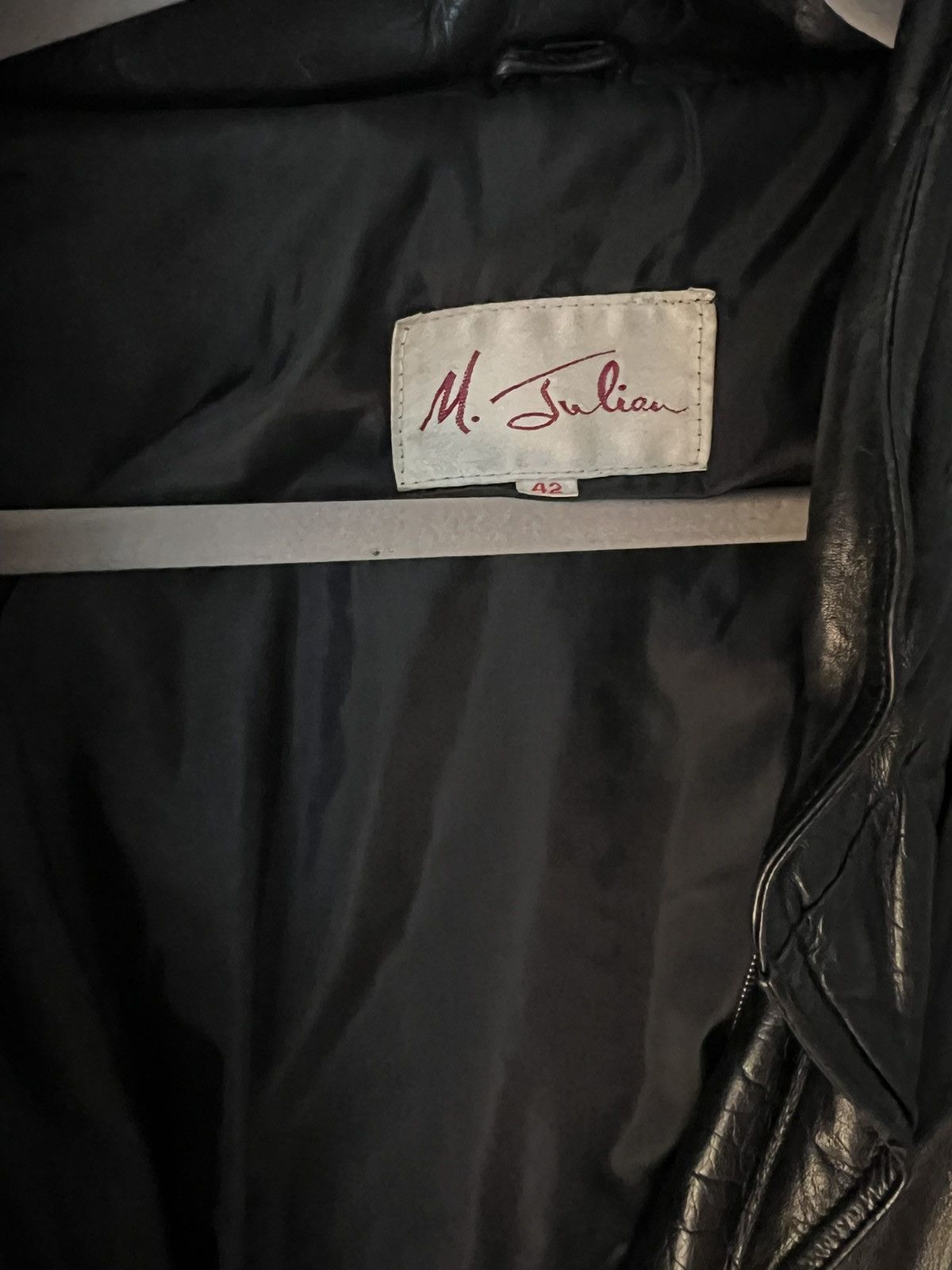 M. Julian Vintage leather bomber with attached hood