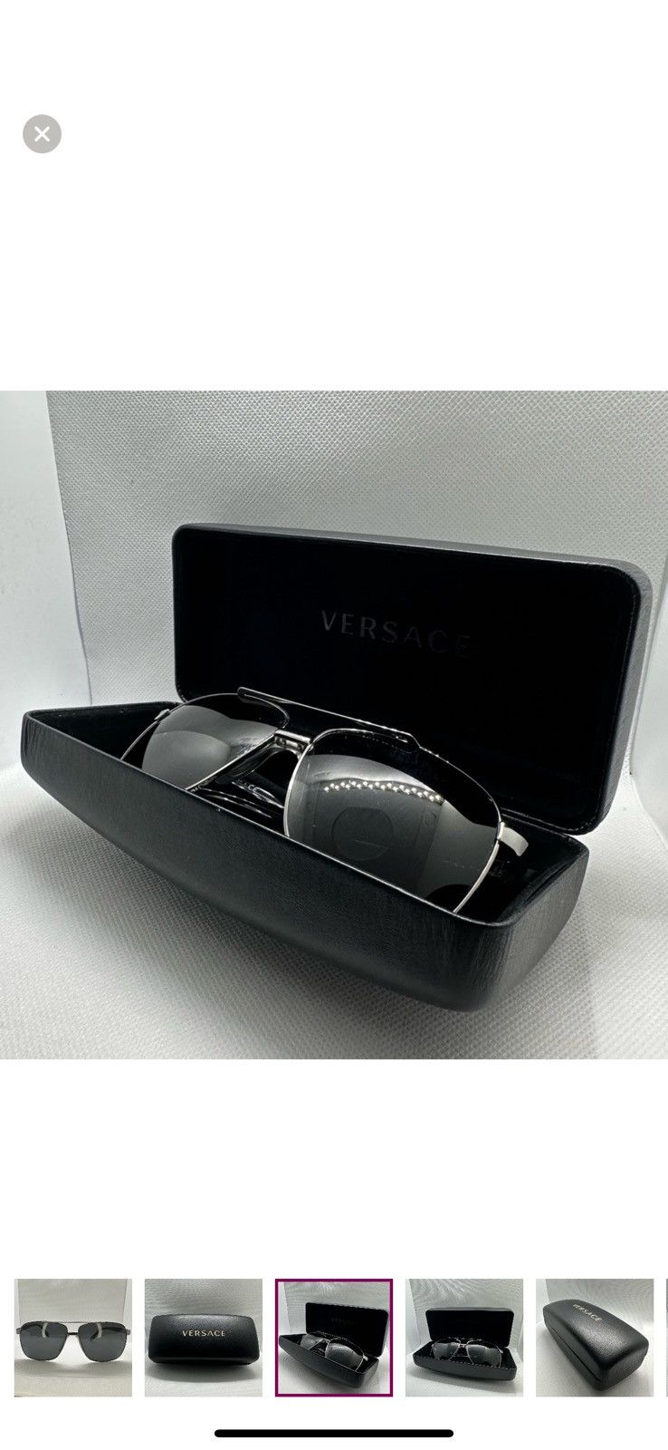 Versace Versace Aviator Sunglasses with Case - Model 2174 Size ONE SIZE - 15 Thumbnail