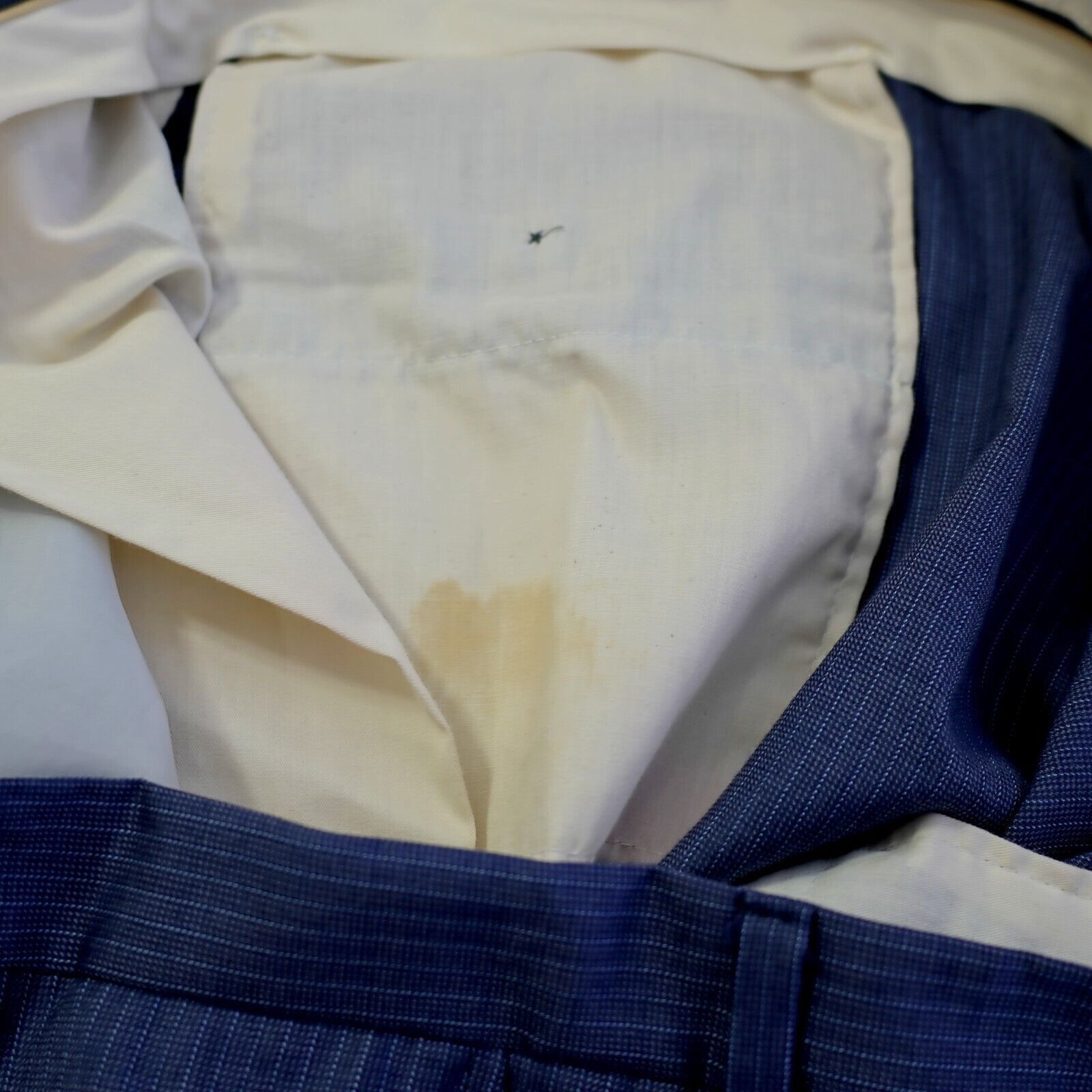 Hart Schaffner Marx Hart Schaffner Marx Light Blue Worsted Wool Striped Suit 46S Size 46S - 4 Thumbnail