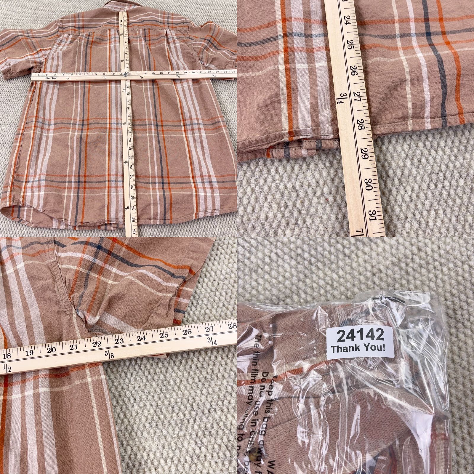 Carhartt VINTAGE Carhartt Shirt Men Large Tan Orange Plaid Button Up Loose Fit Workwear Pockets Size US L / EU 52-54 / 3 - 8 Thumbnail