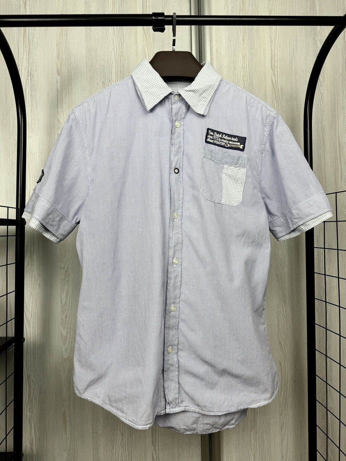 Von Dutch Von Dutch kustommade checkered double collar ss shirt Size US L / EU 52-54 / 3 - 2 Thumbnail