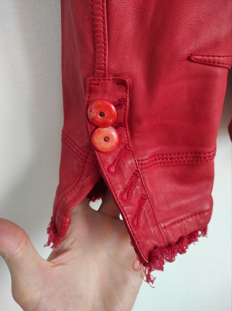 Marithe + Francois Girbaud Marithe Francois Girbaud Leather Red Bomber Jacket Size M-L Size L / US 10 / IT 46 - 4 Thumbnail