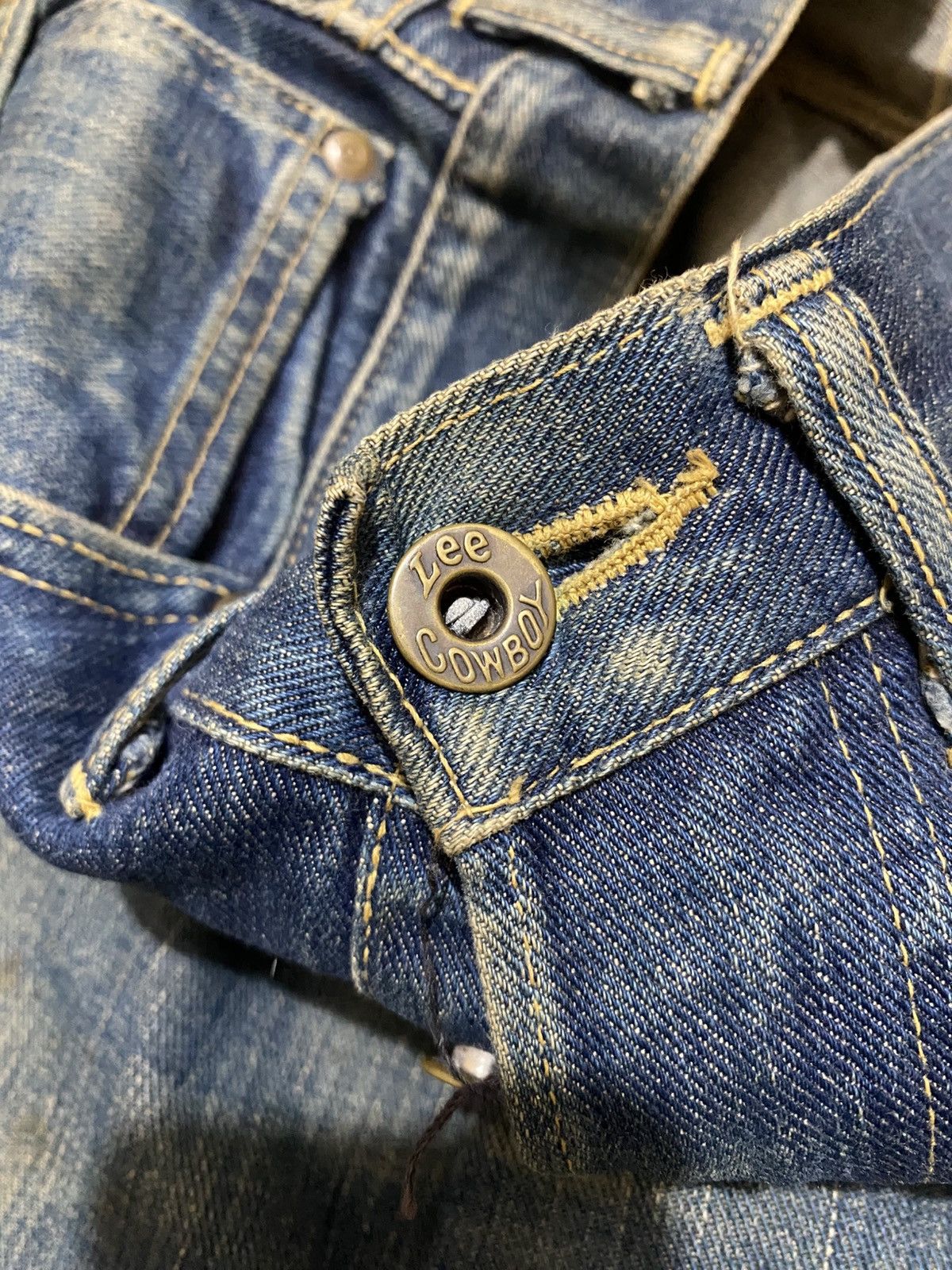 Lee 40s Repro Lee Cowboy Distressed Selvedge Denim Size US 29 - 9 Thumbnail