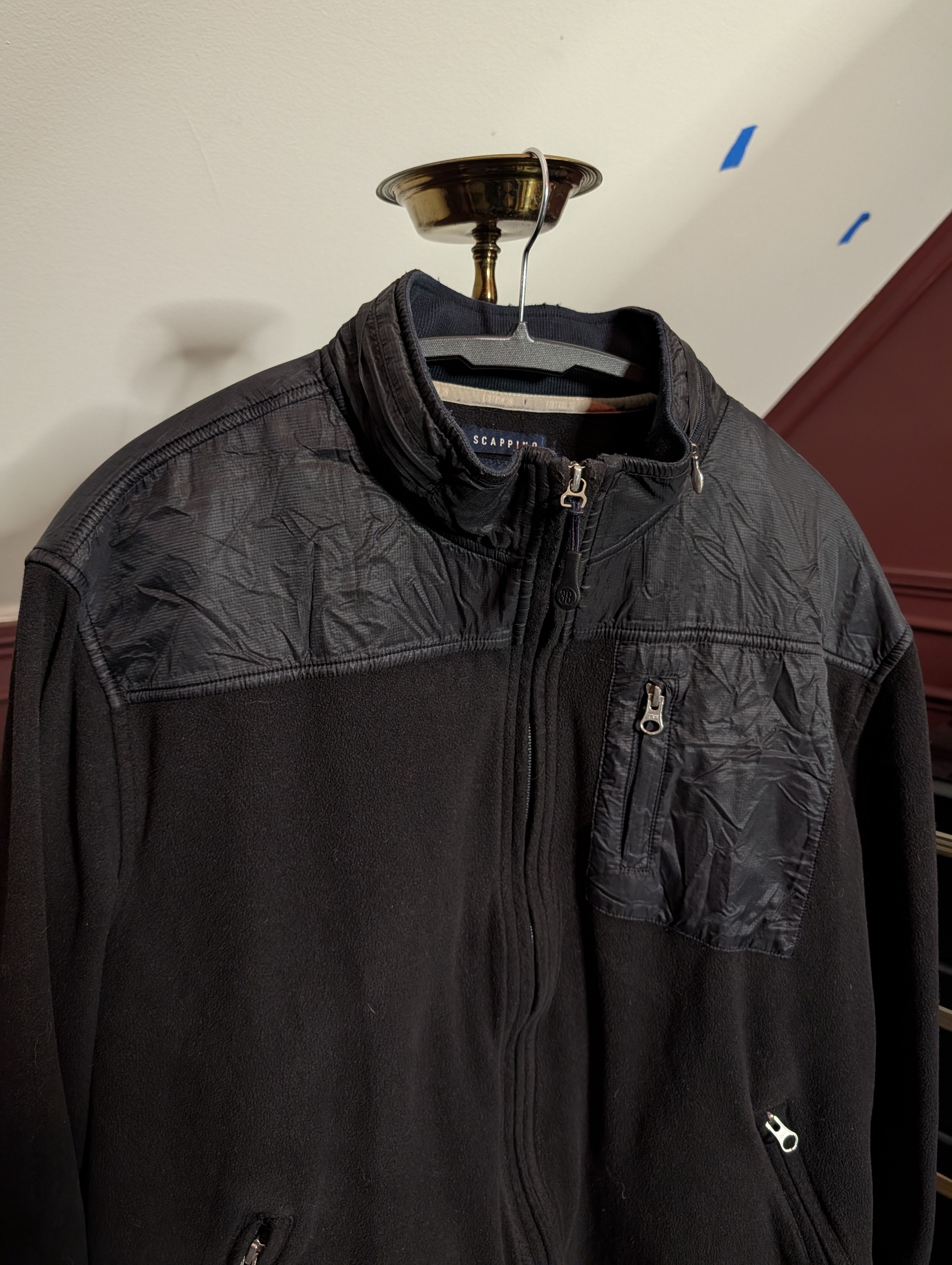 Other SCAPPINO Black Fleece Hidden Hood Zip-up Jacket Size US L / EU 52-54 / 3 - 2 Thumbnail