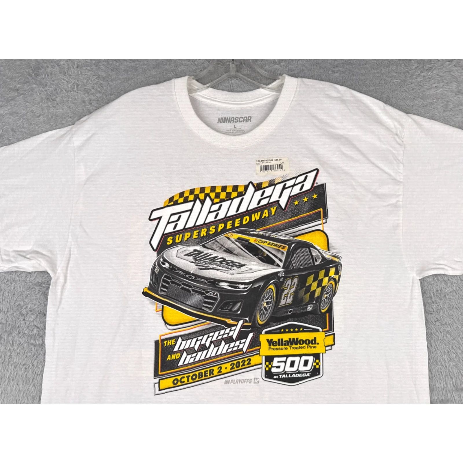 NASCAR Talladega Shirt Adult Large White Nascar Yellawood Pole Positions 500 NEW 2022 Size US L / EU 52-54 / 3 - 4 Thumbnail