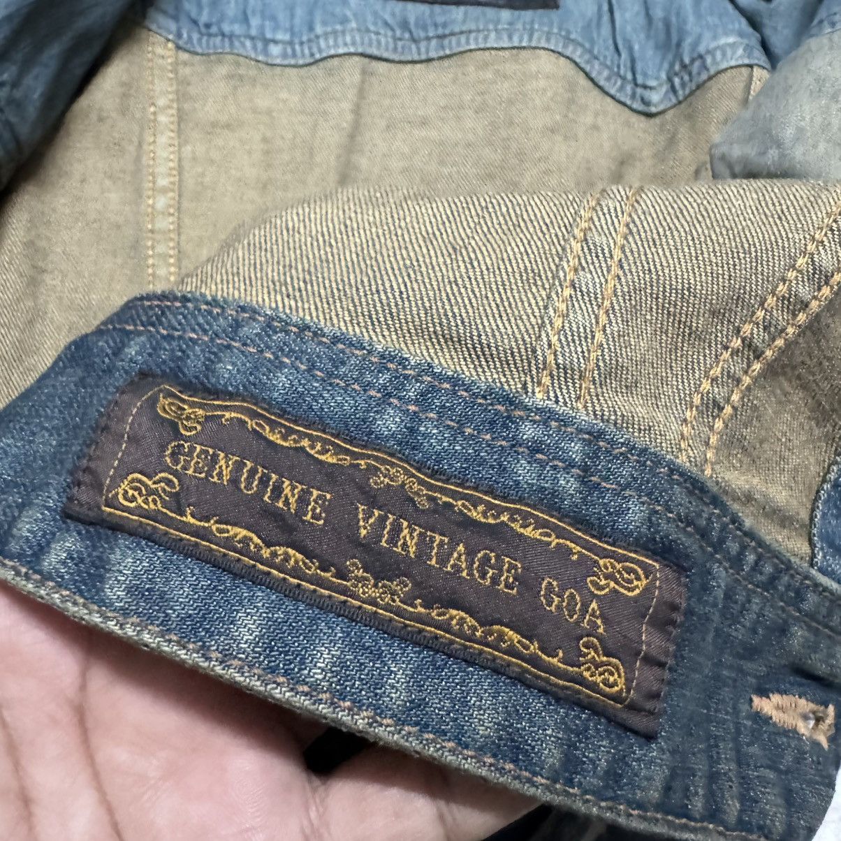 GOA GOA Snakeskin Distressed Denim Jacket Cropped Size XS / US 0-2 / IT 36-38 - 15 Thumbnail