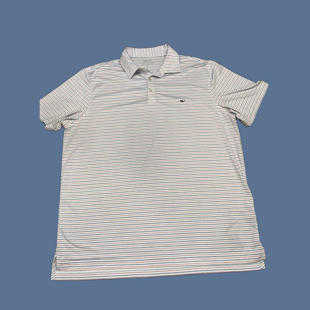 Vineyard Vines Vineyard Vines OTG On-The-Go Sankaty Performance Polo Shirt Striped XL Men Polo Short Sleeve Regular Multicolor Logo Spring Summer Golf Tennis Walking Size US XL / EU 56 / 4 - 1 Thumbnail