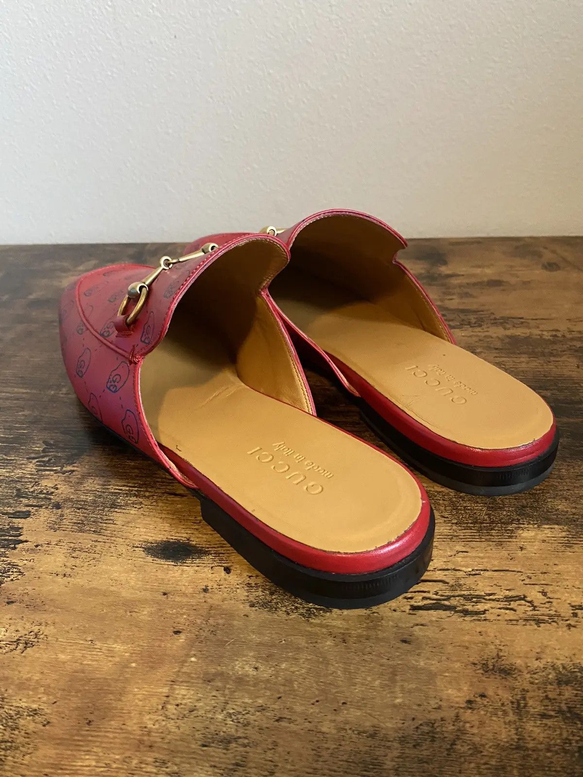 Gucci Gucci Ghost Hamlet Skull Horsebit Princetown Mules Size US 10 / EU 43 - 3 Thumbnail