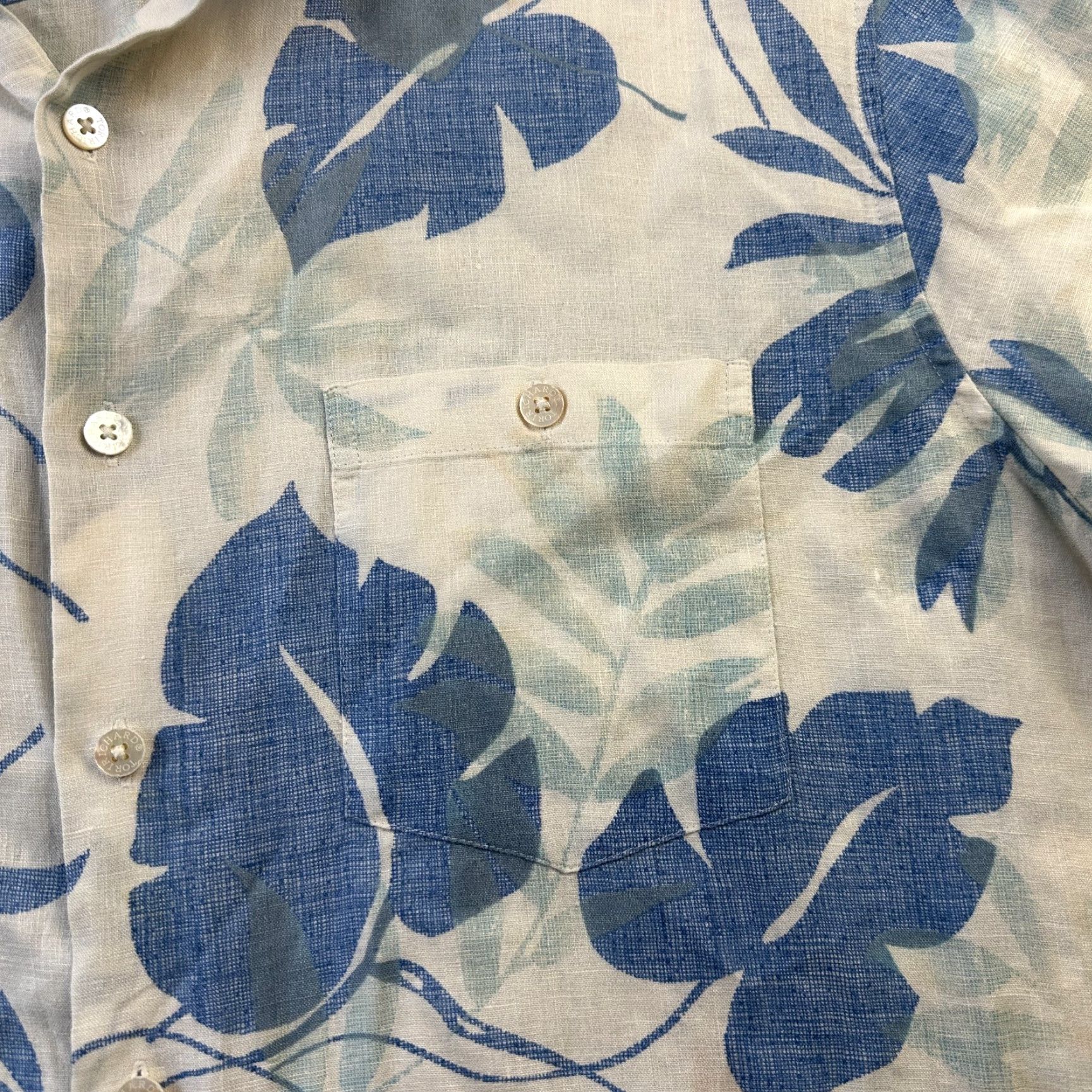 Tori Richard Tori Richard Shirt Mens Large Blue Button Up Camp Linen Casual Travel Vintage No Size US L / EU 52-54 / 3 - 4 Thumbnail