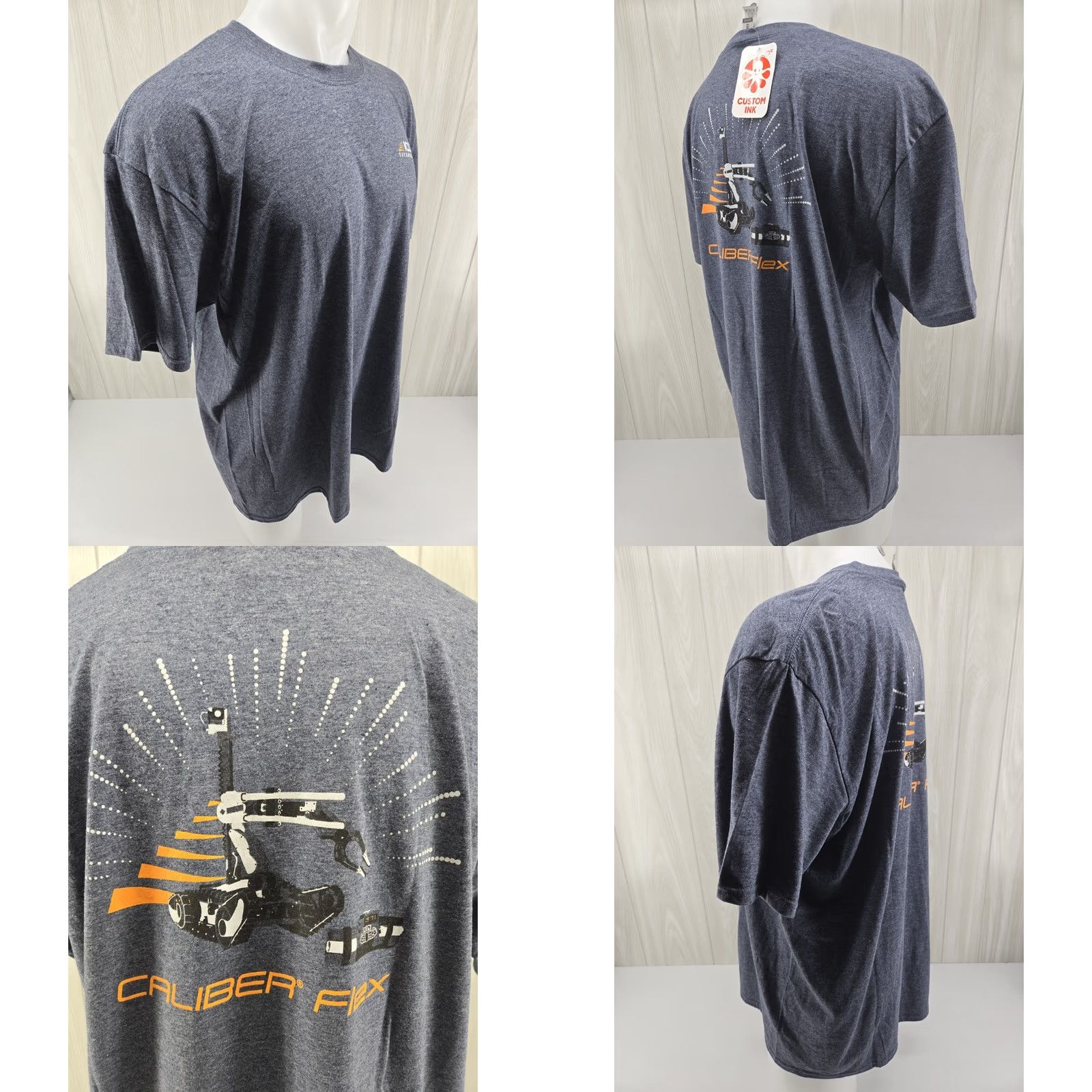 Gildan ICOR TECHNOLOGY Caliber Robot T Shirt Size 2XL Gray Blue Men's T-Shirt Short Sleeve 2XL Gray Size US XXL / EU 58 / 5 - 8 Thumbnail