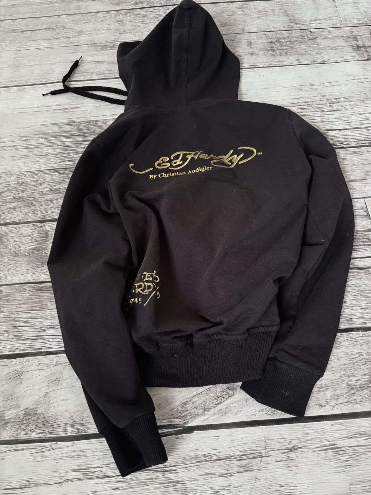 VINTAGE ED HARDY AVANT GARDE 2000s ZIP UP HOODIE