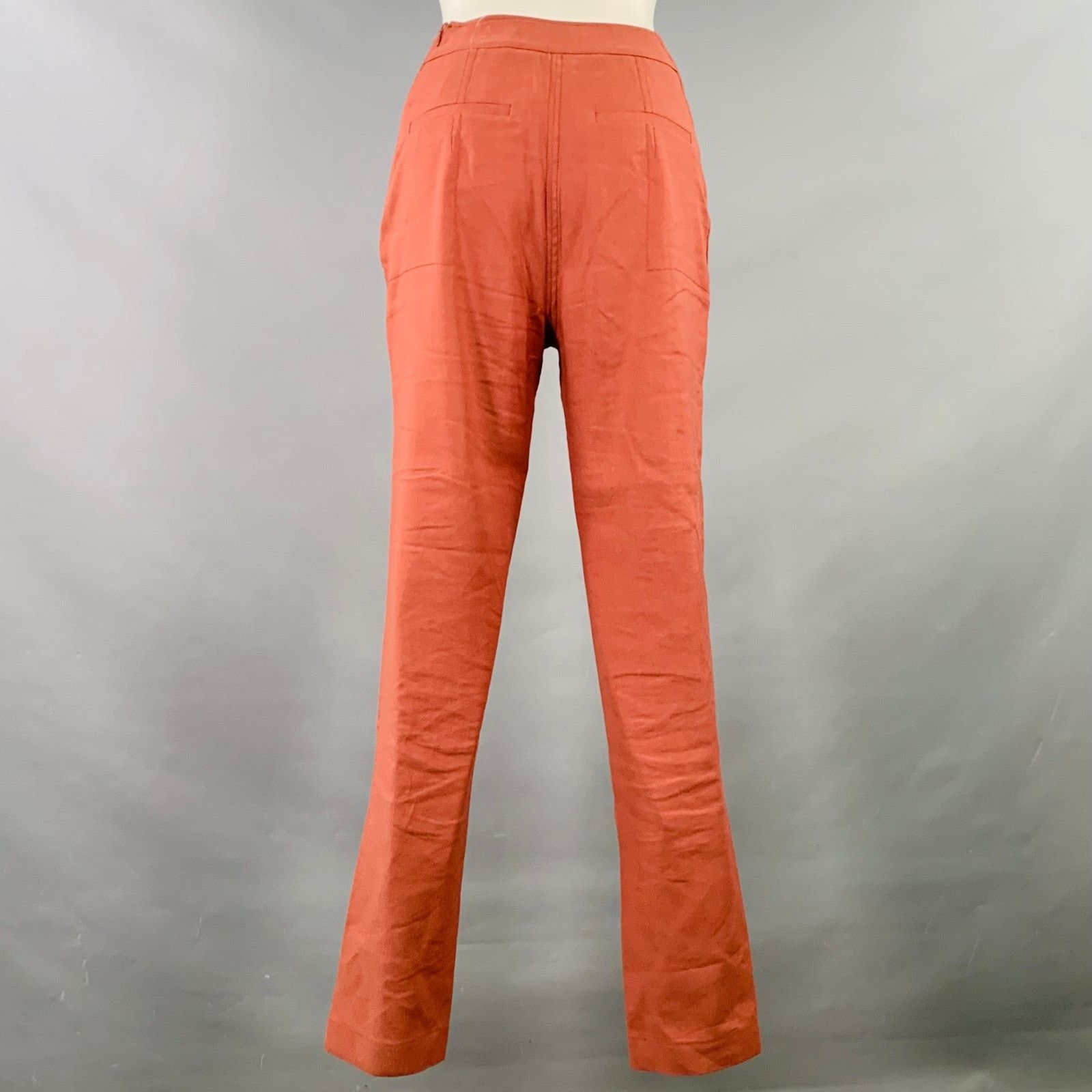 Rejina Pyo Size 6 Brown Brick Linen Blend One Pocket Dress Pants Size 28" / US 6 / IT 42 - 3 Thumbnail