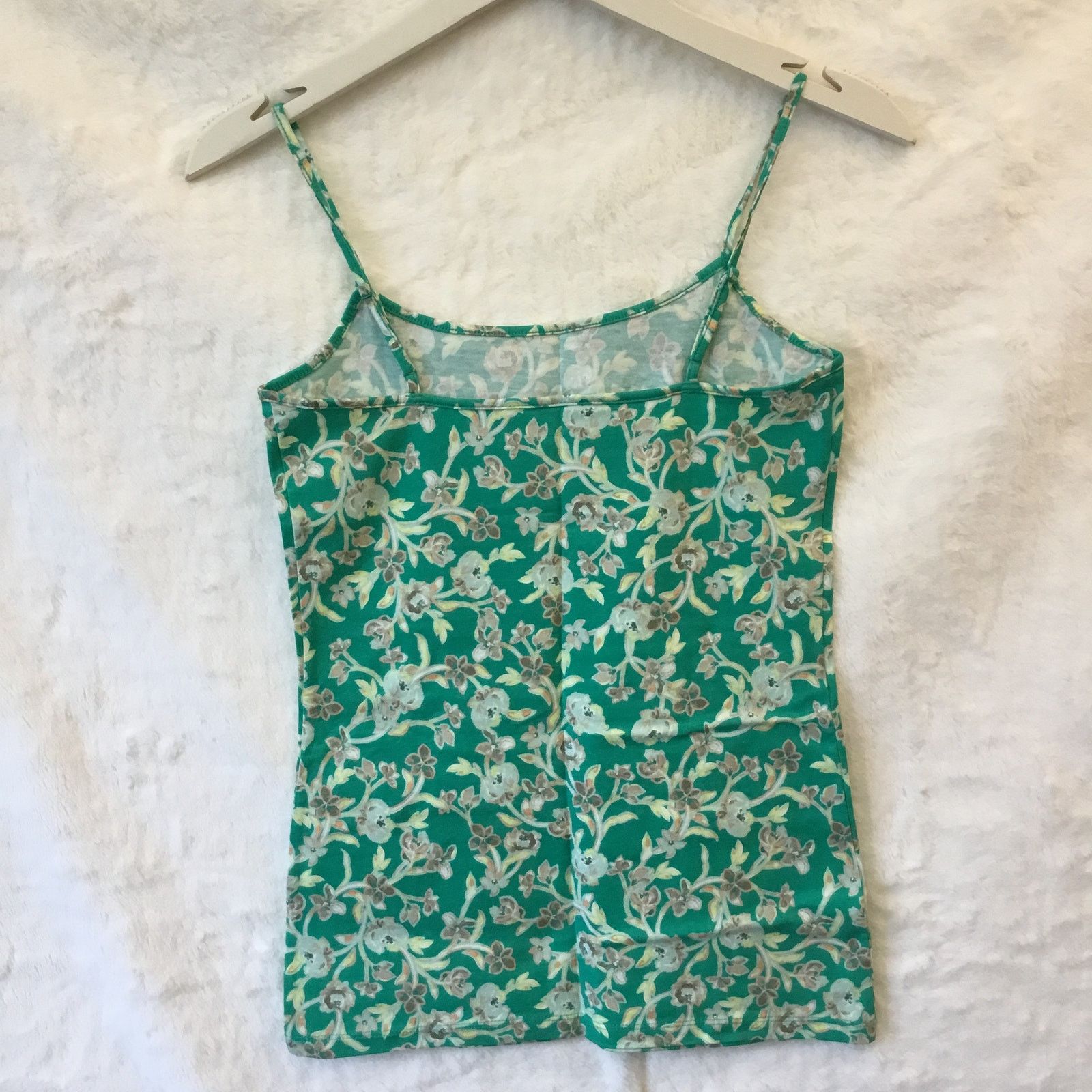 Loft LOFT Green Vine Scoop Neck Cami Size XS / US 0-2 / IT 36-38 - 3 Thumbnail