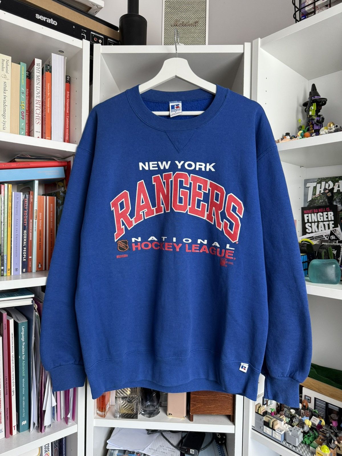 Russell Athletic × Vintage Vintage 90s Russell Athletic New York Rangers NHL sweatshirt Size US XL / EU 56 / 4 - 1 Thumbnail