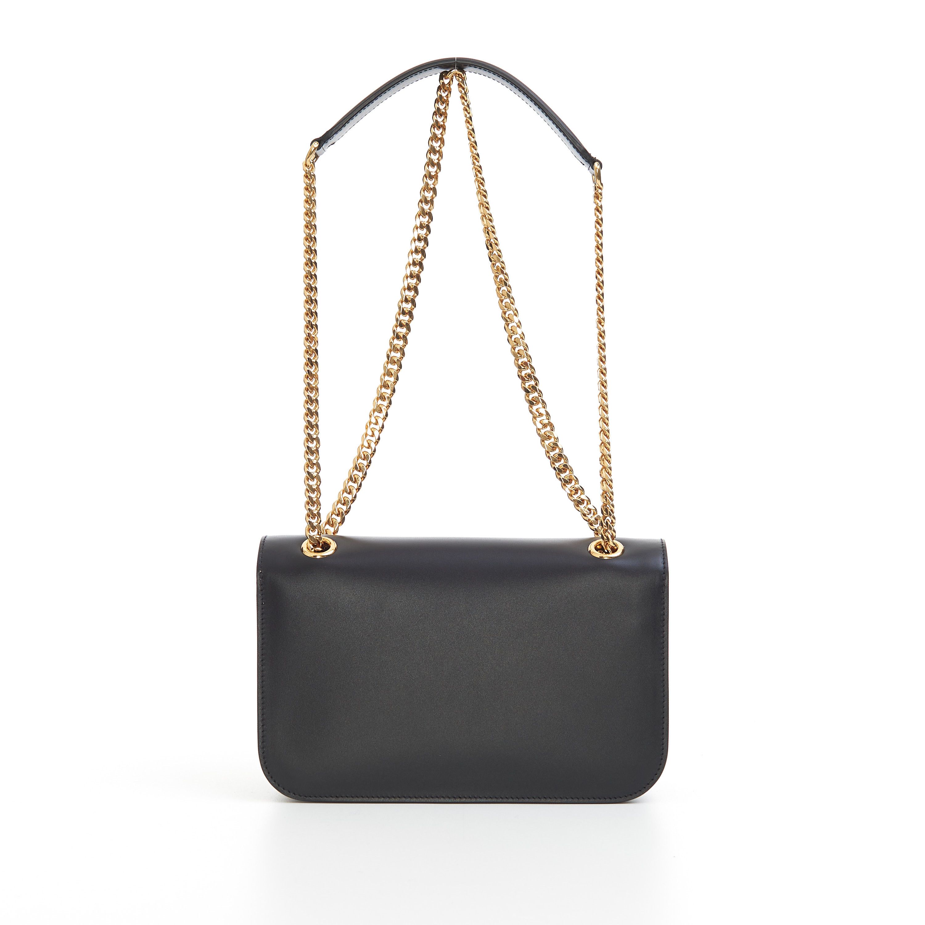 Celine Medium Bag Triomphe Frame In Black Shiny Calfskin Size ONE SIZE - 5 Thumbnail