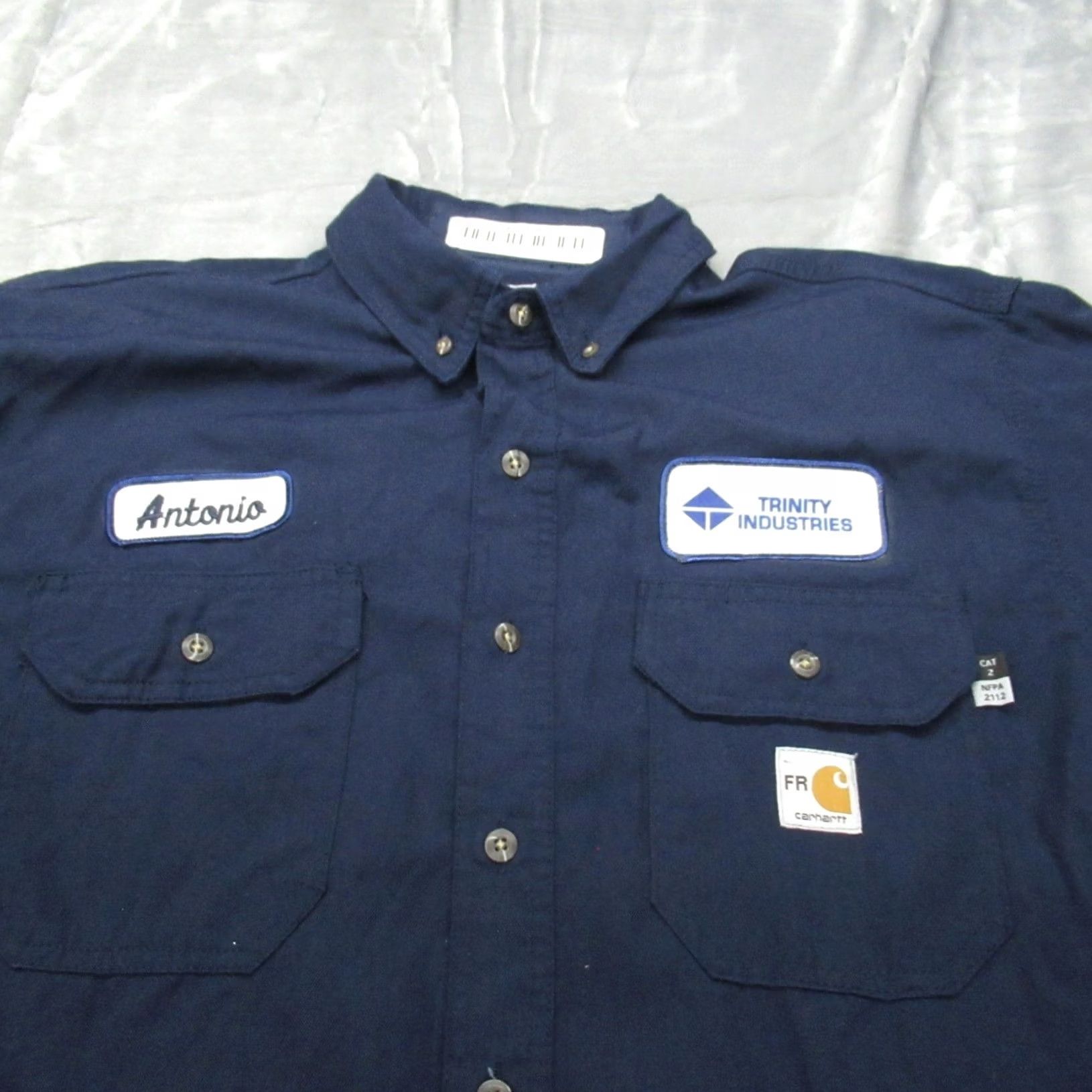 Carhartt VINTAGE Carhartt FR Work Shirt Men Large Navy Blue Antonio Fire Resistant Rugged NEW Size US L / EU 52-54 / 3 - 5 Thumbnail