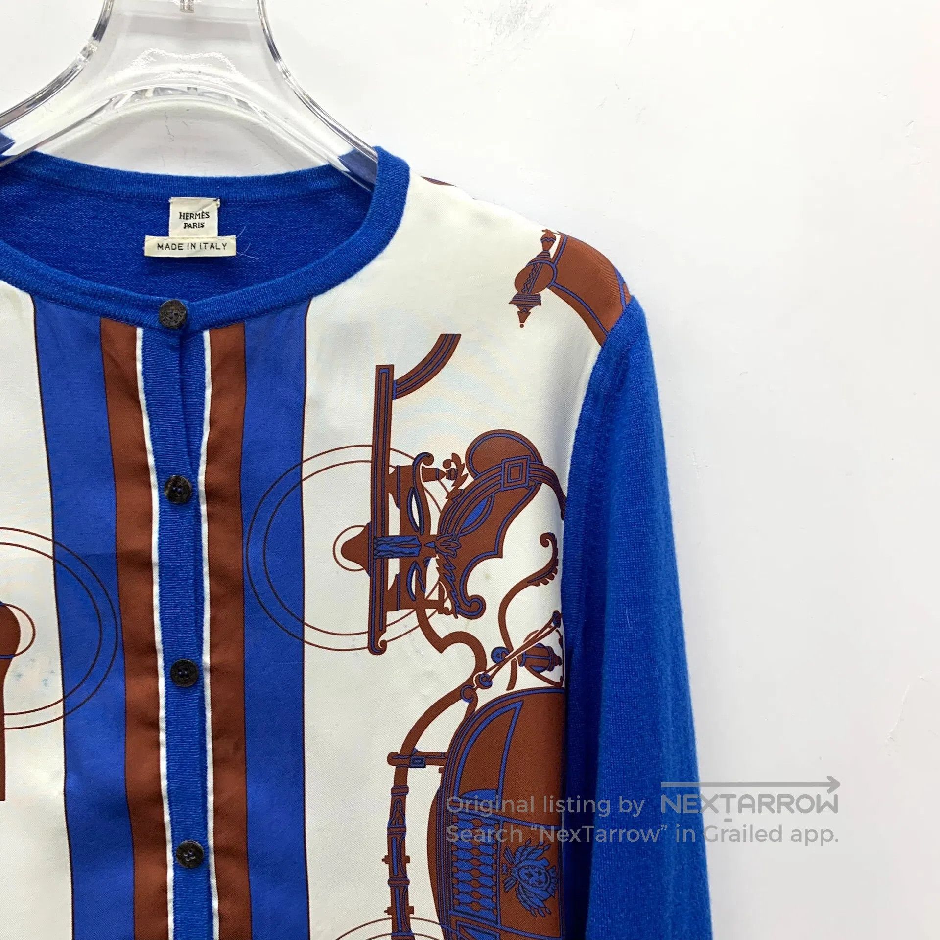 Hermes Hermes Dark Blue Carriage Print Patchwork Cashmere Round N Size XS / US 0-2 / IT 36-38 - 3 Thumbnail