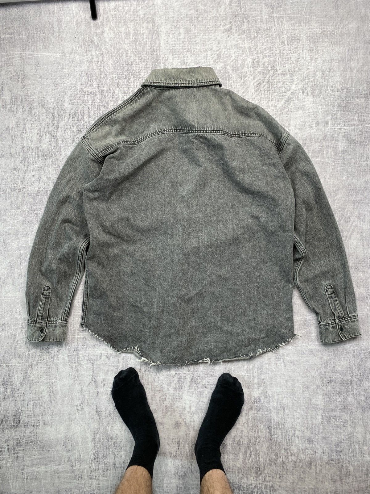 Allsaints Allsaints gray destroyed denim jacket Size US M / EU 48-50 / 2 - 7 Thumbnail