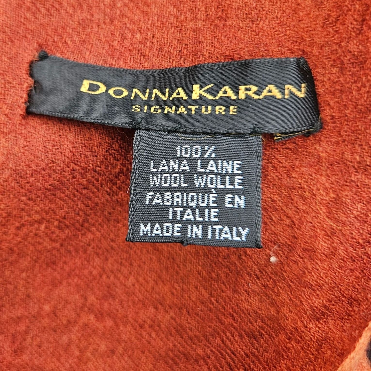 Donna Karan Vintage Donna Karan Signature Wool Shawl Wrap Rust Blush Omb Size ONE SIZE - 2 Thumbnail