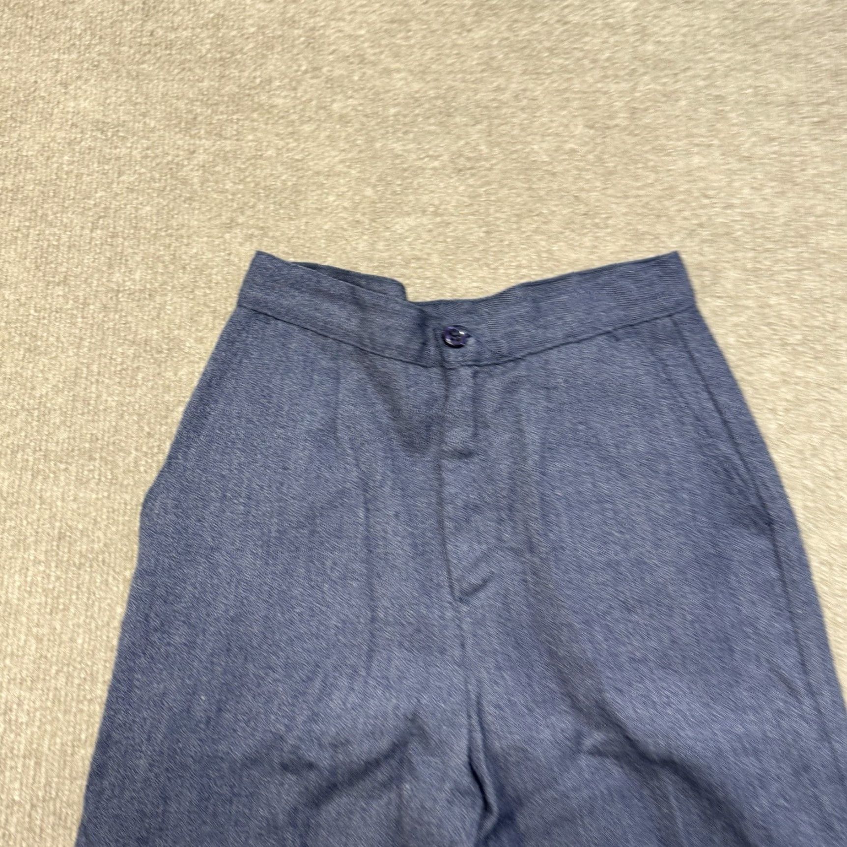 Bell VINTAGE Bell Bottom Jeans Womens 23x30 Hippie Boho High Waist Wide-Leg 60s Cotton Canvas Blue Size 40" / US 18 - 3 Thumbnail