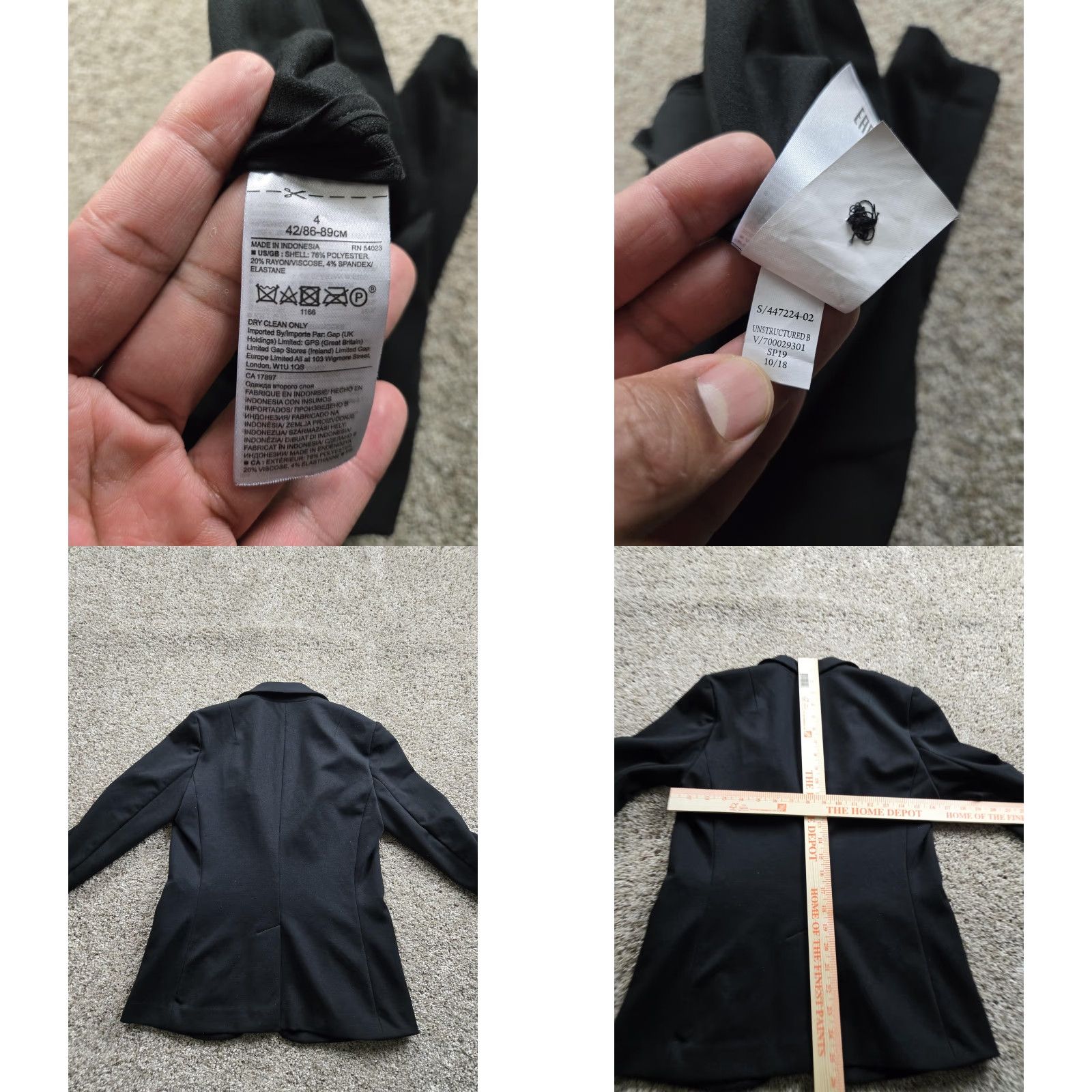 Banana Republic Banana Republic Unstructured Blazer Jacket Womens 4 Black One Button Stretch Size S / US 4 / IT 40 - 8 Thumbnail