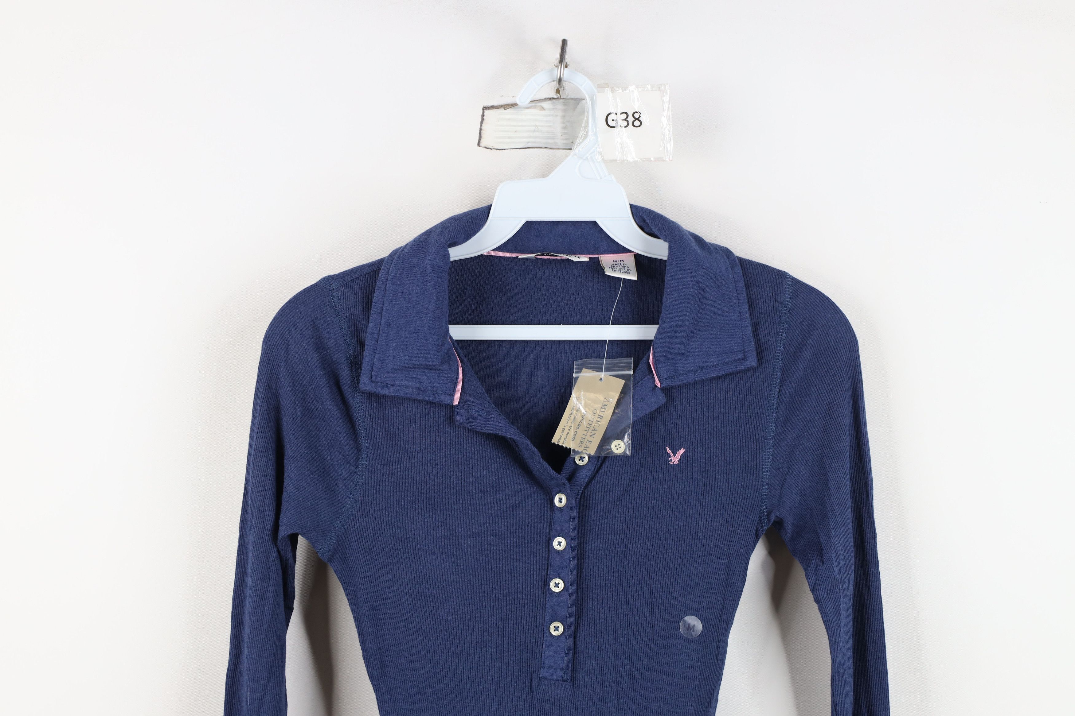American Eagle Outfitters Deadstock Vintage Y2K American Eagle Outfitters Knit Polo Size M / US 6-8 / IT 42-44 - 2 Thumbnail