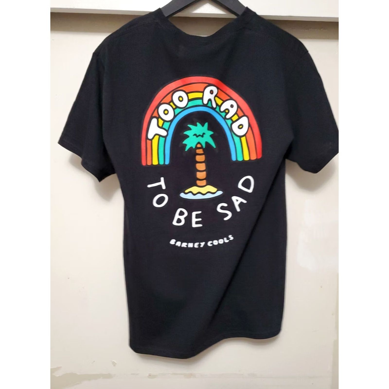 Barney Cools Tshirt Small Black Short Sleeve Too Rad To Be Sad 90s Mens, Men's — image 6 of 6
