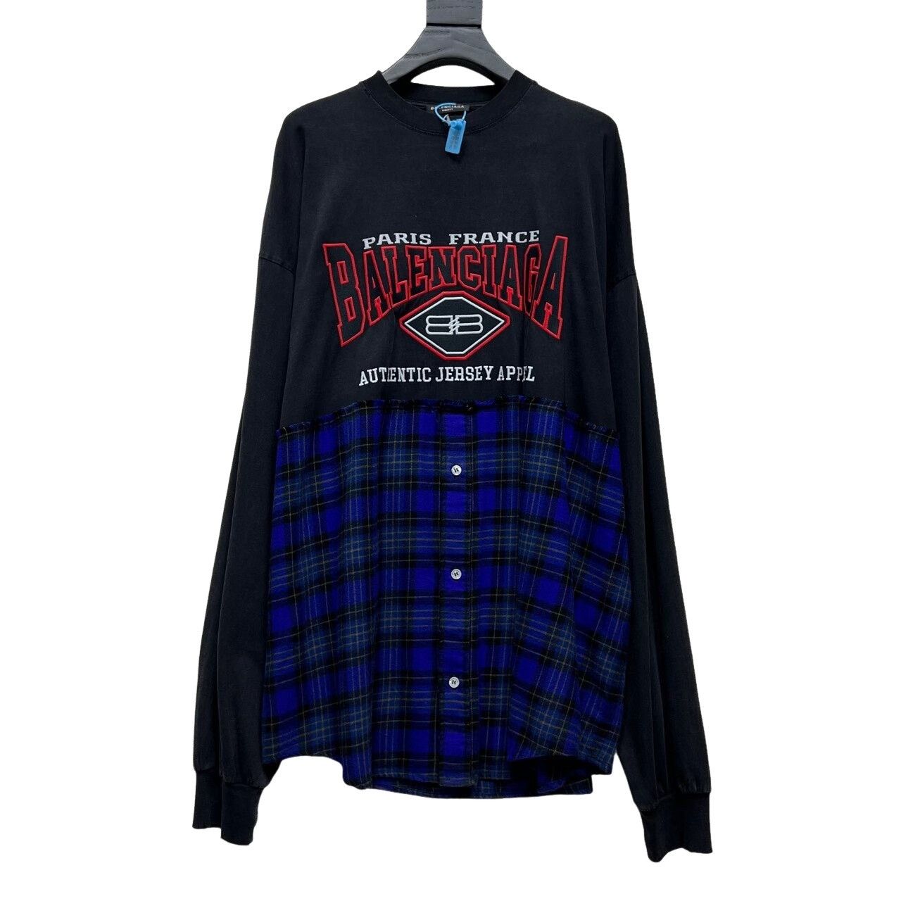 Balenciaga Balenciaga Plaid Hem Sweatshirt Size M Size US M / EU 48-50 / 2 - 1 Thumbnail