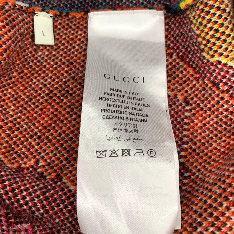 Gucci Gucci Multi-color pattern printed wool V-neck long-sleeved Size US L / EU 52-54 / 3 - 6 Thumbnail