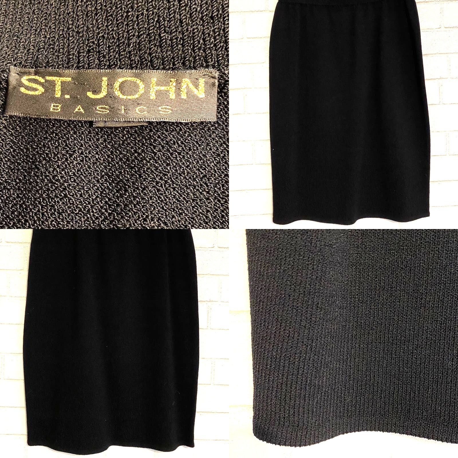 Image of St John Couture St. John $595 Basics Knit Skirt Black Women's Size 8 Euc