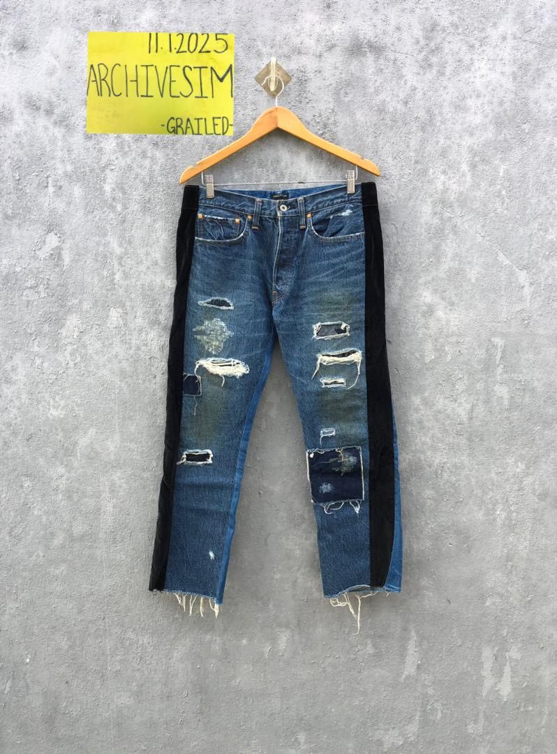 Japanese Brand Sunny Sports Distressed Jeans Size US 33 - 2 Thumbnail