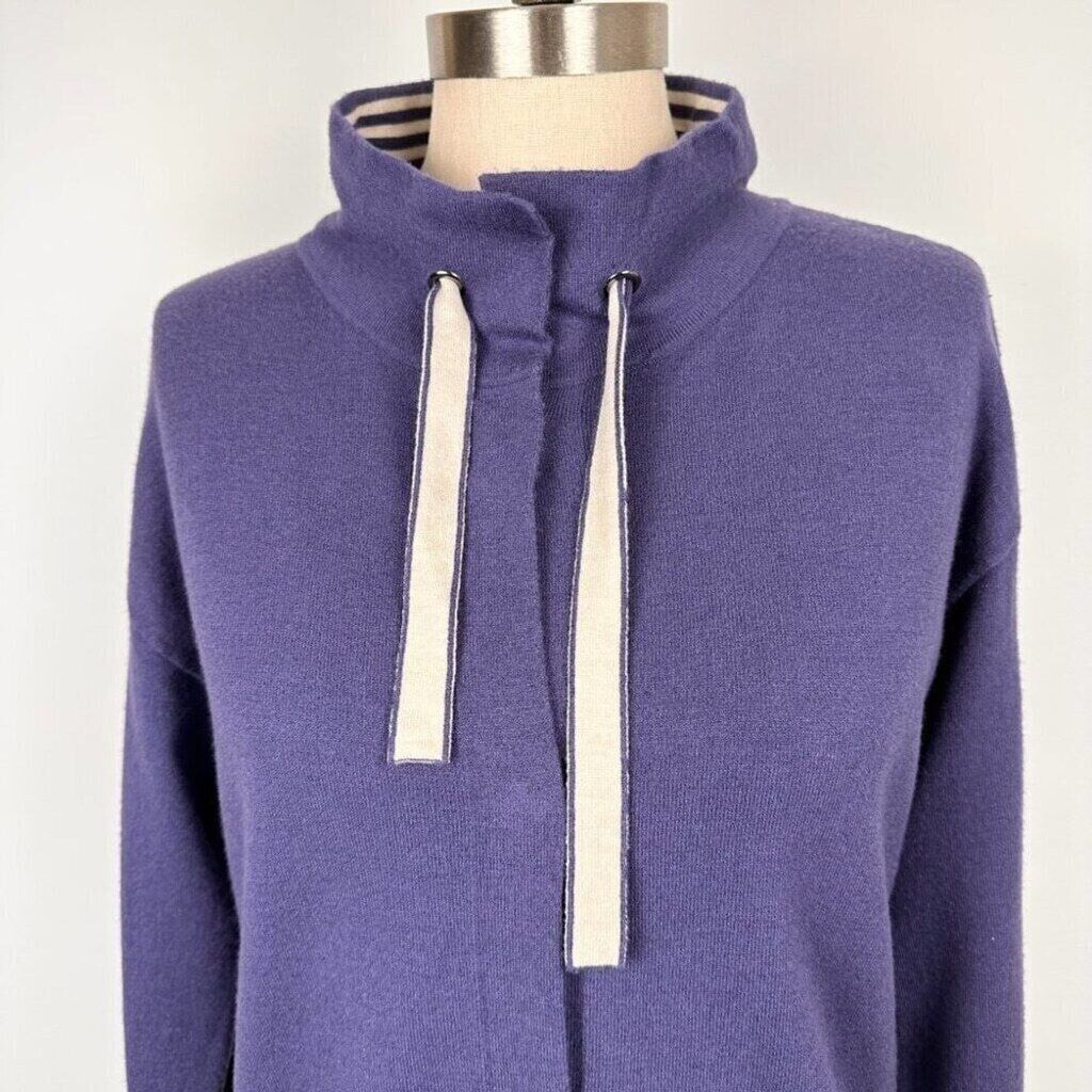 Other Olsen Women’s Snap Button Mock Neck Sweater Size 4 XS Blue Size XS / US 0-2 / IT 36-38 - 4 Thumbnail