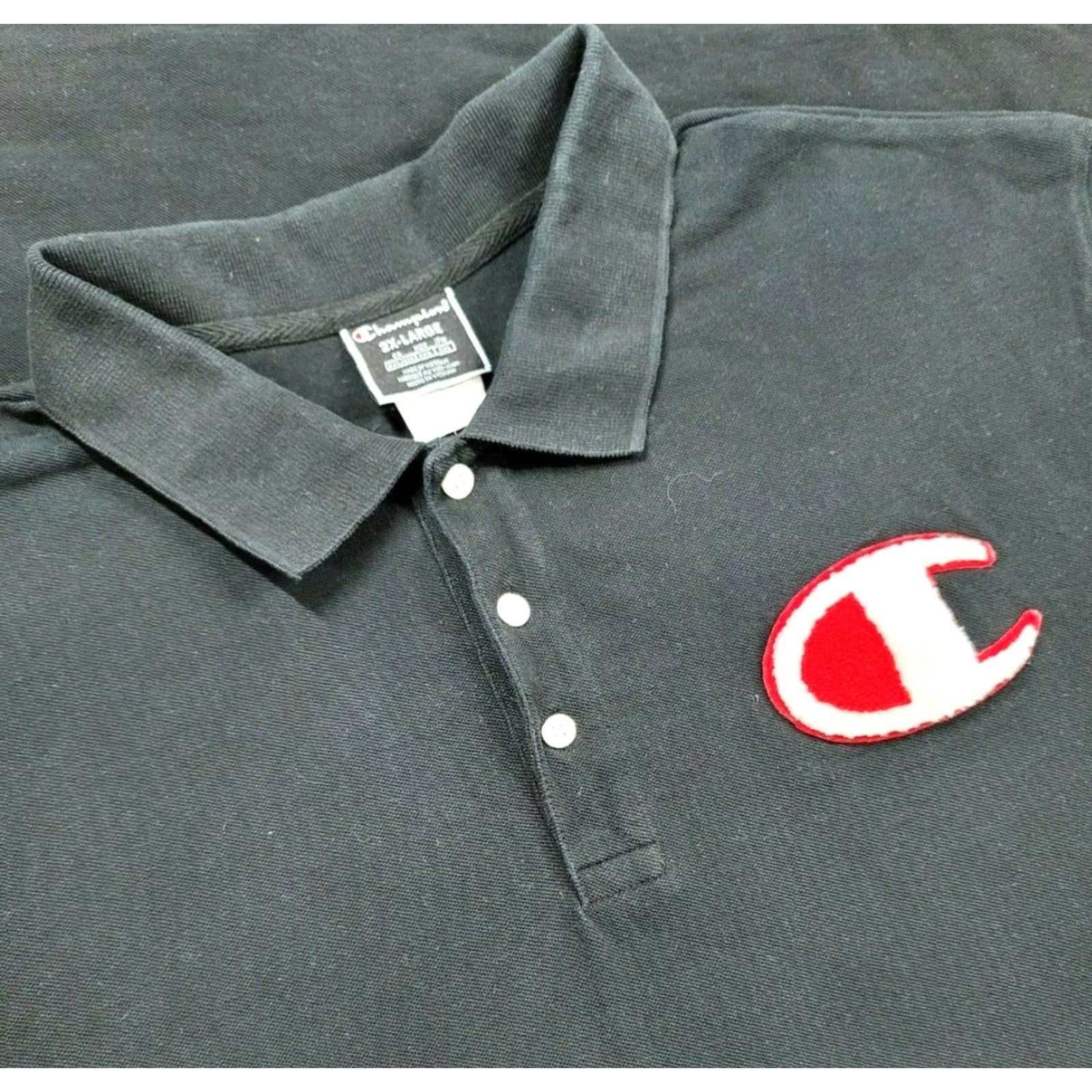 Champion Champion Polo Shirt 2XL Black Mens Short Sleeve Adult Polo Shirt Black Champion Logo 2XL Mens Button-Front Shirt Polo Size US XXL / EU 58 / 5 - 2 Thumbnail