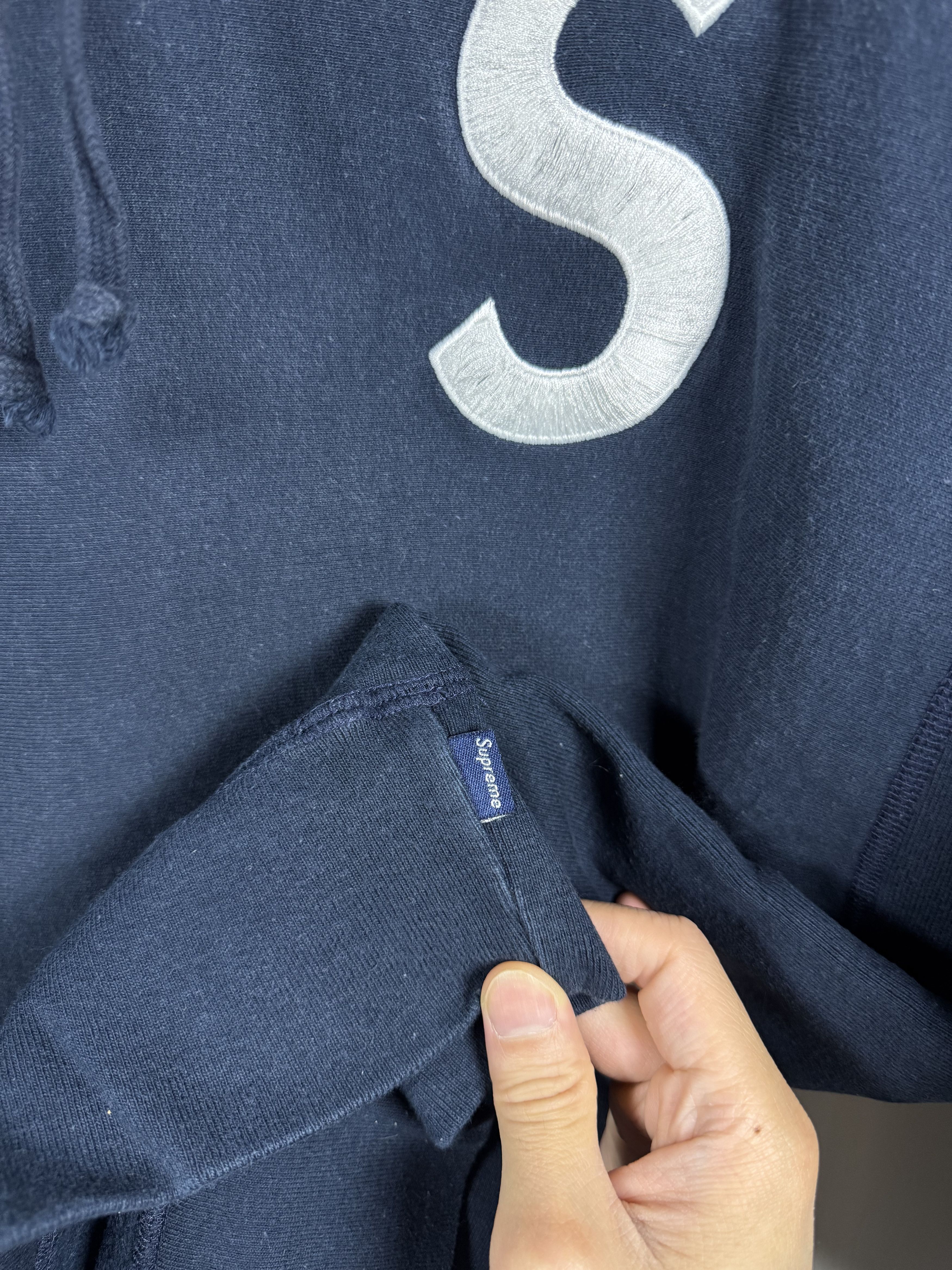 Supreme S Logo Hooded Sweatshirt Navy Blue Medium Size US M / EU 48-50 / 2 - 4 Thumbnail