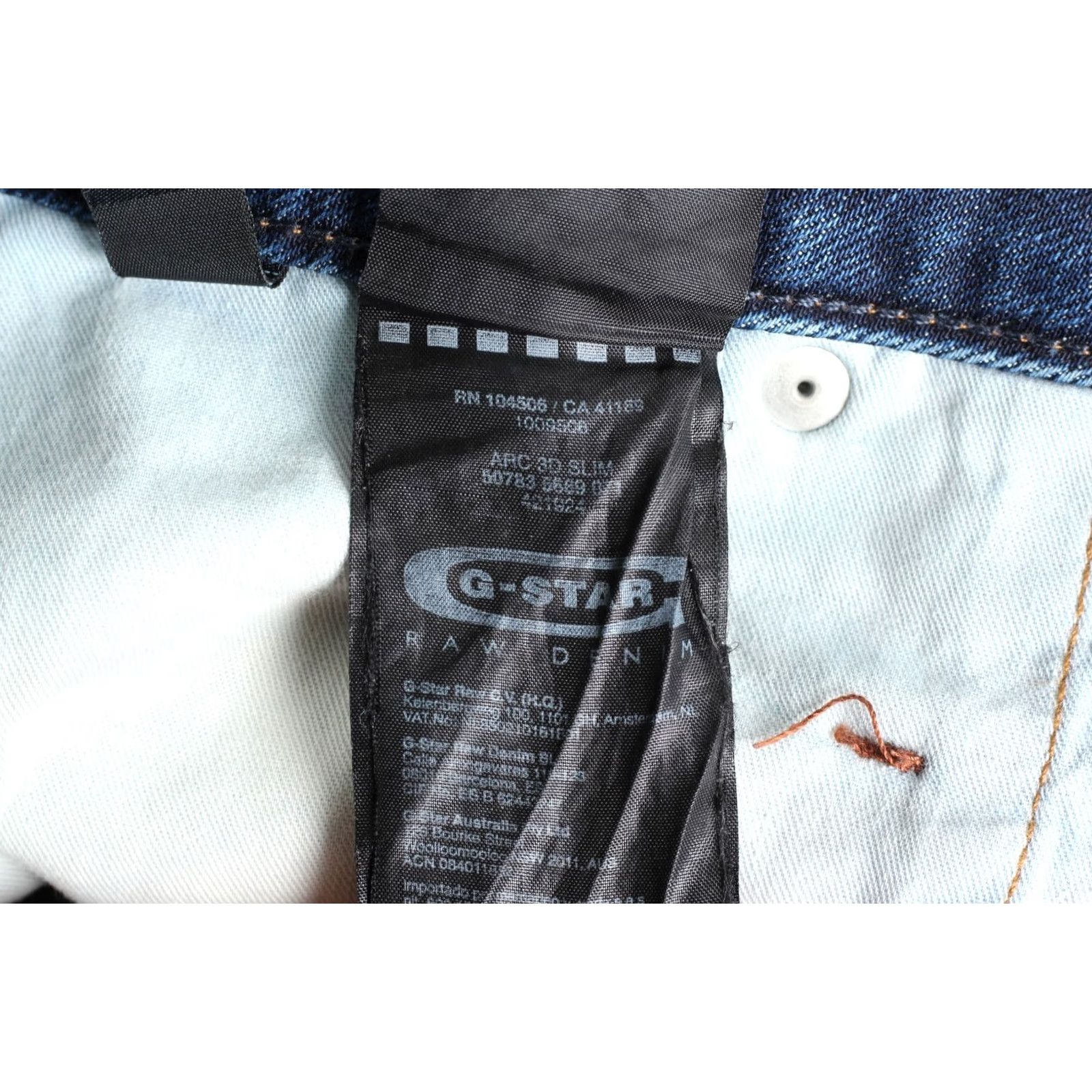 G-Star G-Star ARC 3D SLIM Jeans Men Size W31 L32 Blue 5-Pocket Denim Zip Belt Loops Regular 31/32 DZ5869 Size US 31 - 7 Thumbnail