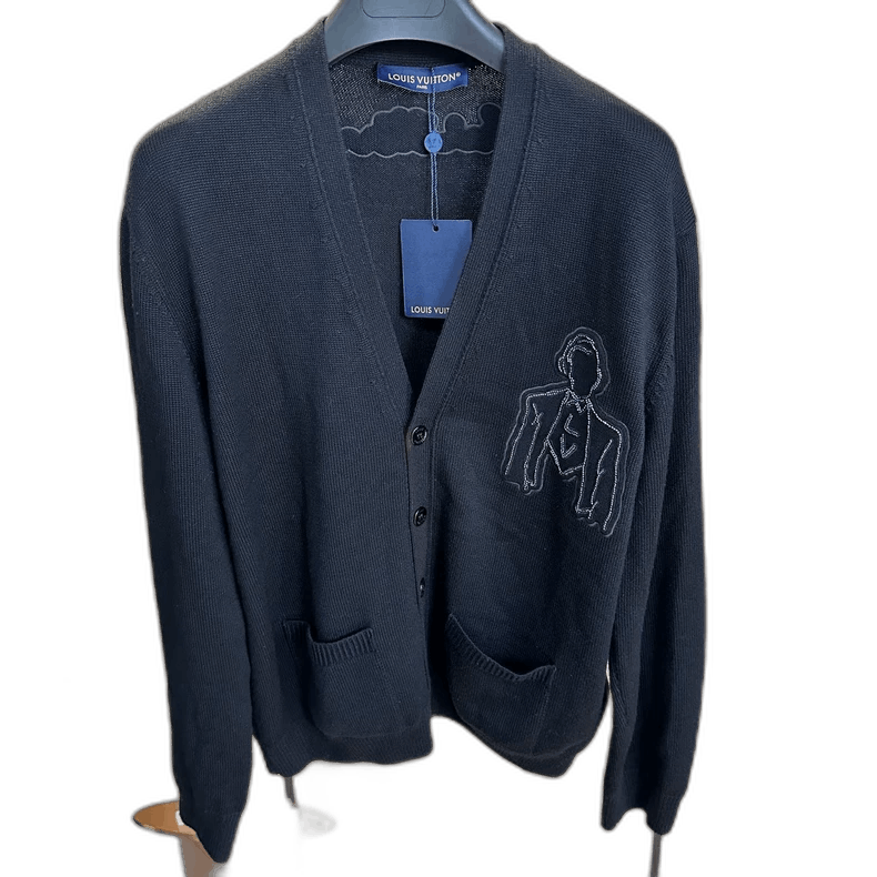 Louis Vuitton Louis Vuitton Embroidered Cardigan in Black Size US L / EU 52-54 / 3 - 1 Thumbnail