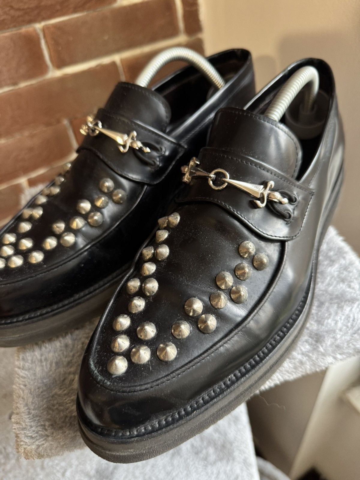 Leather Vintage Cesare Paciotti Studded Platform Derby Leather Shoes Size US 7 / EU 40 - 6 Thumbnail
