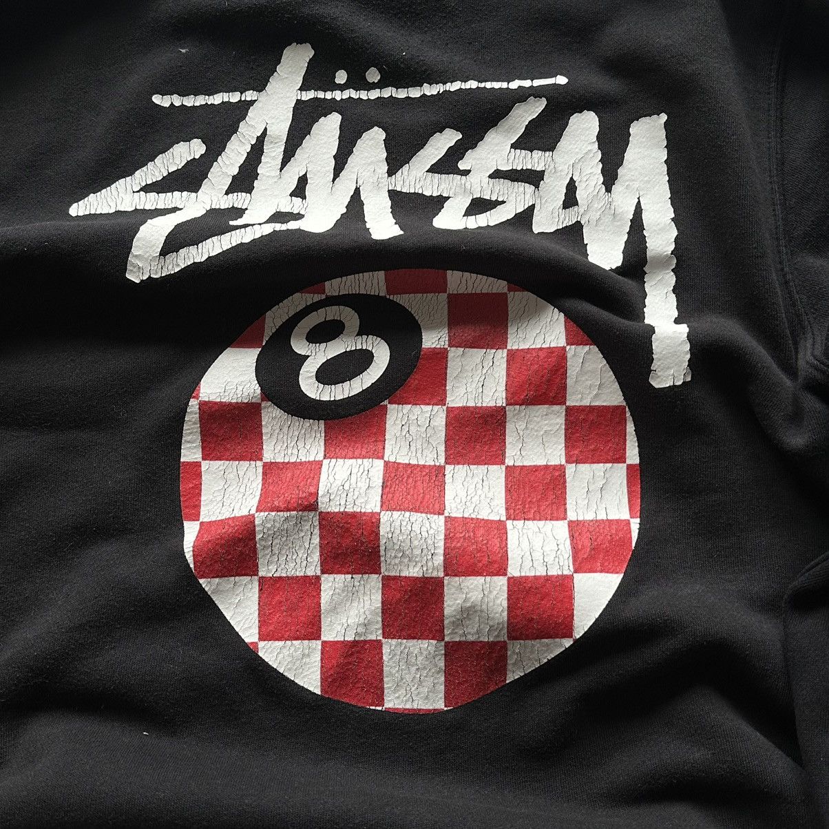 Stussy × Vintage Stussy hoodie 8 ball black big logo Size US M / EU 48-50 / 2 - 11 Thumbnail