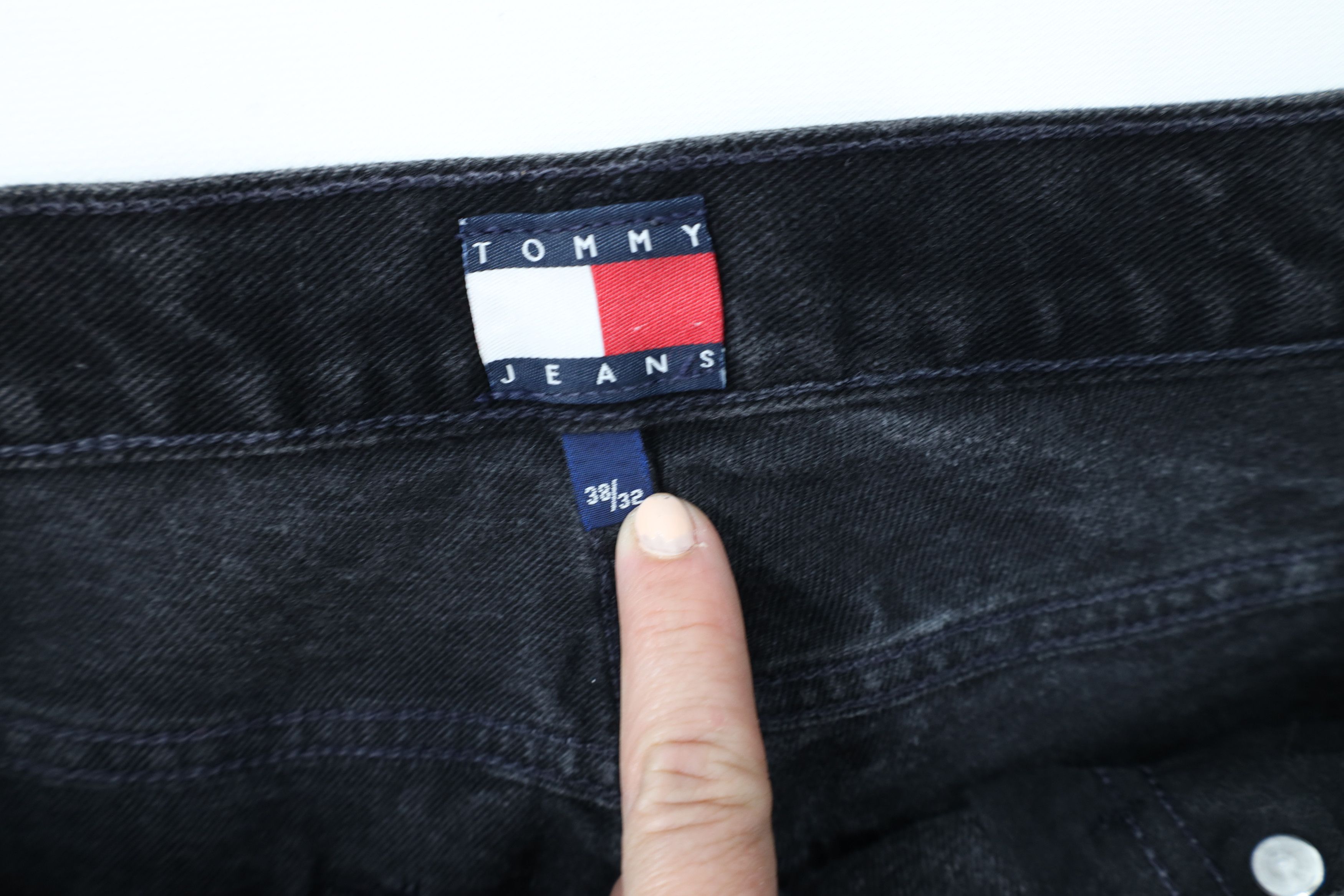 Tommy Hilfiger Vintage 90s Tommy Hilfiger Baggy Wide Leg Denim Jeans Black Size US 38 / EU 54 - 8 Thumbnail