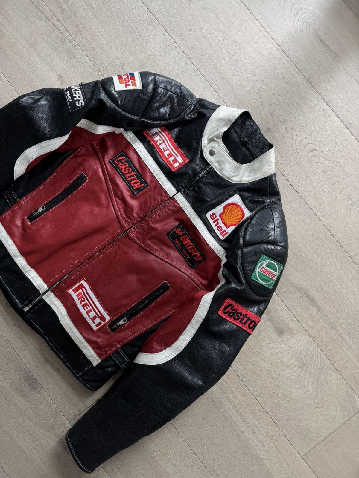 Vintage RACING MOTO JACKET LEATHER vintage Size US M / EU 48-50 / 2 - 2 Thumbnail