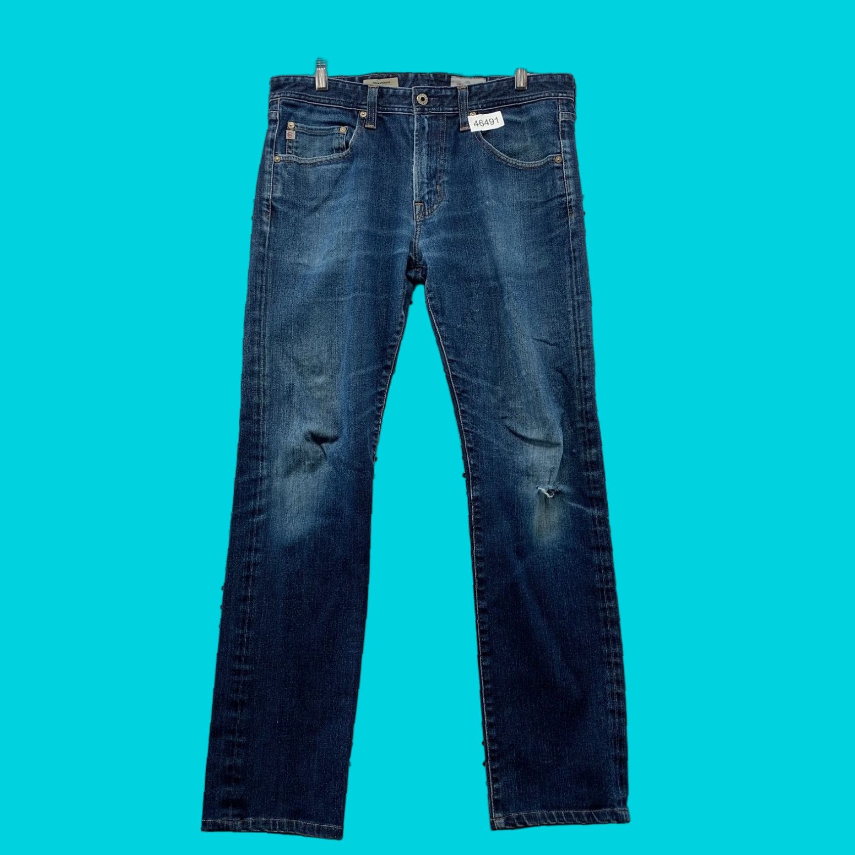 Denime AG Adriano Goldschmied Jeans The Everett 34X34 Blue Denim Slim Straight 5-Pocket Style Men’s Size US 34 / EU 50 - 1 Thumbnail