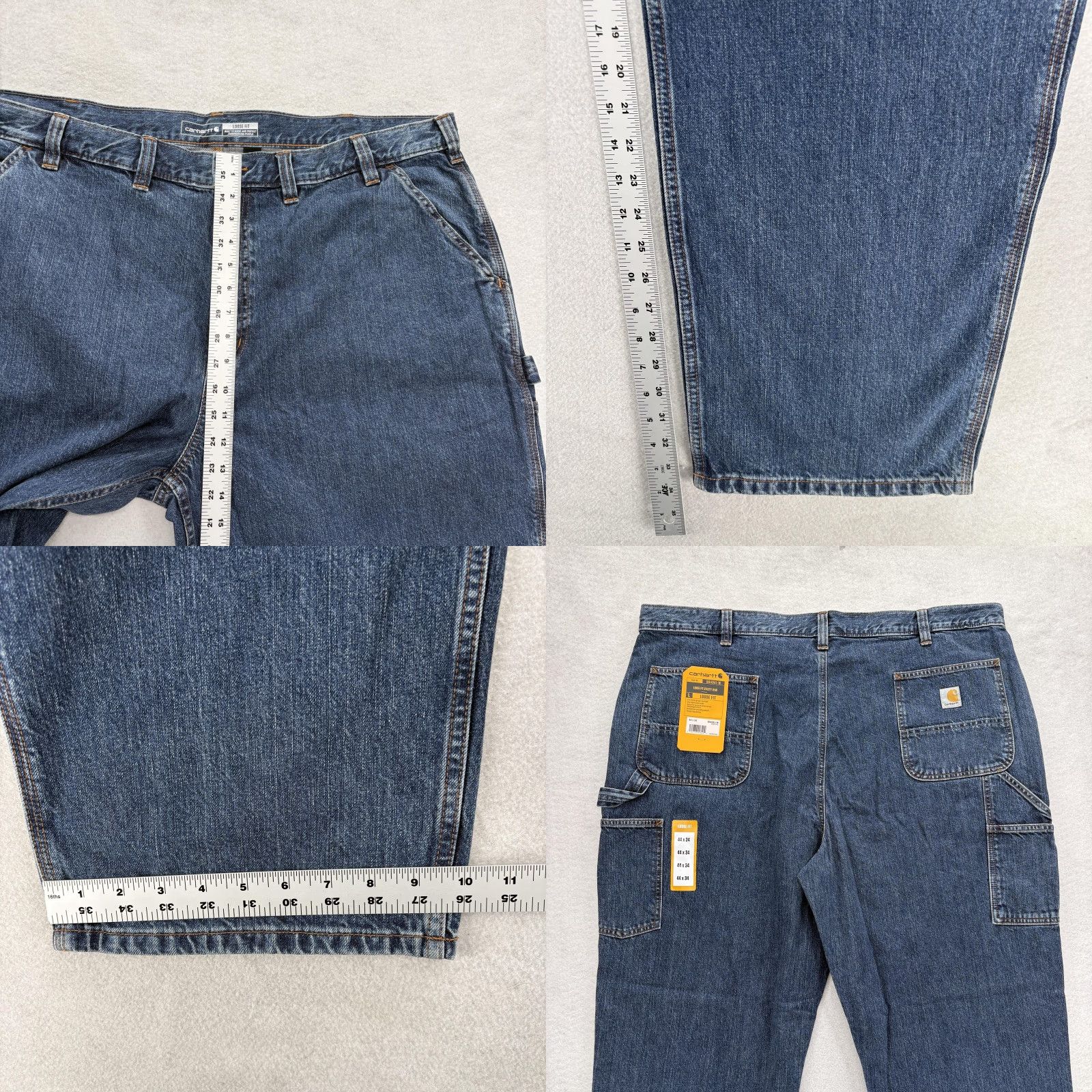 Carhartt VINTAGE Carhartt Utility Jeans Mens 44x34 Blue Medium Wash Loose Fit Denim Workwear NWT Size US 44 / EU 60 - 8 Thumbnail
