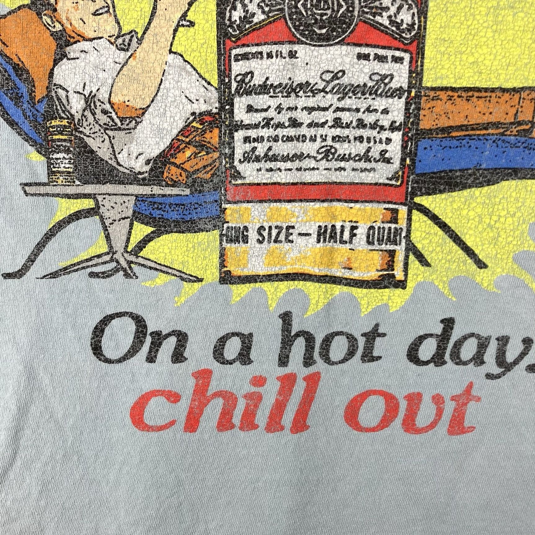 Budweiser Budweiser Shirt Men L Blue Graphic Tee Short Sleeve Crew Neck 50s Retro Beer Happy Mens Size US L / EU 52-54 / 3 - 7 Thumbnail