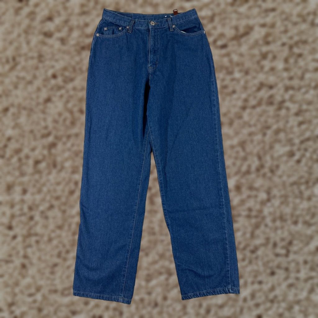 Vintage M’Elvis Jeans Womens 26 Blue Denim Straight 26x29 Cotton Spandex Jeans 5-Pocket Style Regular Rise Mid 8.5-10.5in Vintage No Womens Jeans Blue 26 Size 26" / US 2 / IT 38 - 1 Thumbnail