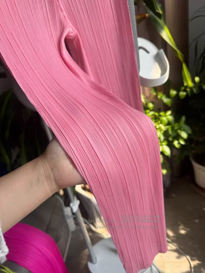 Issey Miyake Issey Miyake Pink Straight-Leg Pants Size 25" / US 0 / IT 36 - 6 Thumbnail